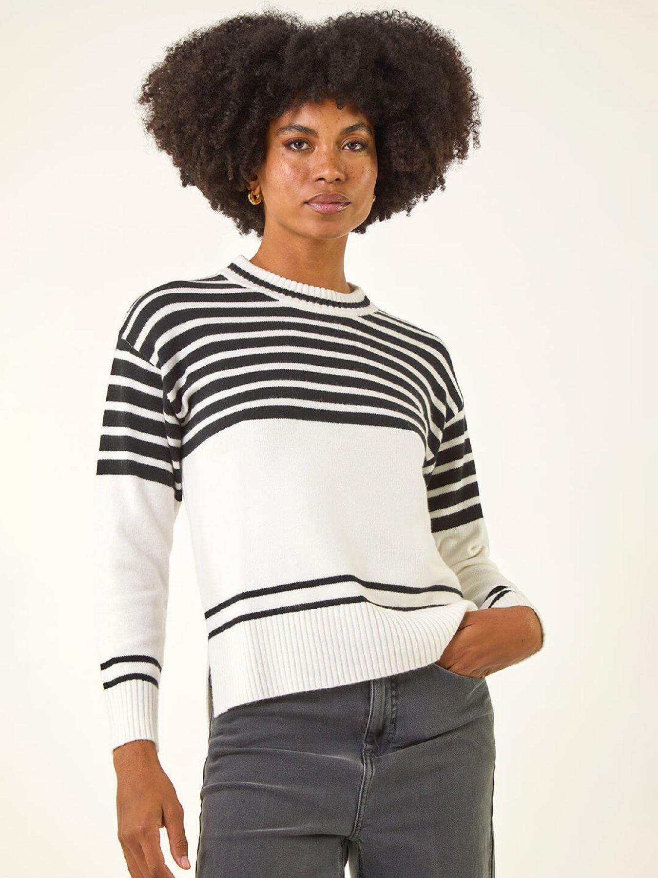 Roman Soft Stripe Knit Jumper - Ivory