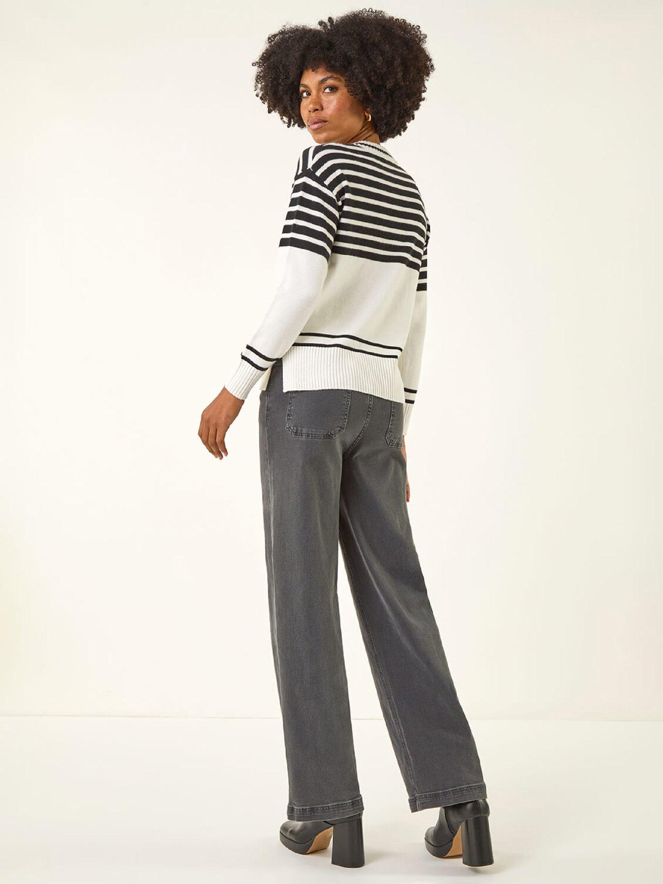 Image 2 of 5 of Roman Soft Stripe Knit Jumper - Ivory