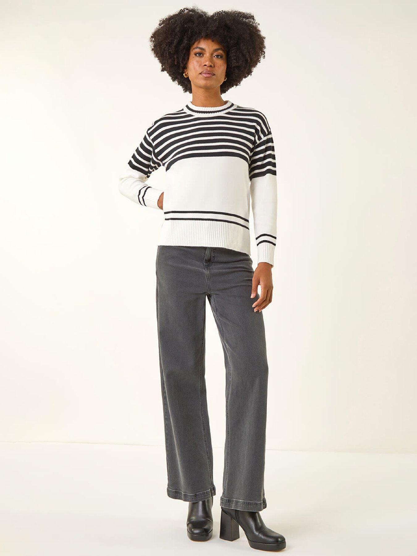 Image 3 of 5 of Roman Soft Stripe Knit Jumper - Ivory