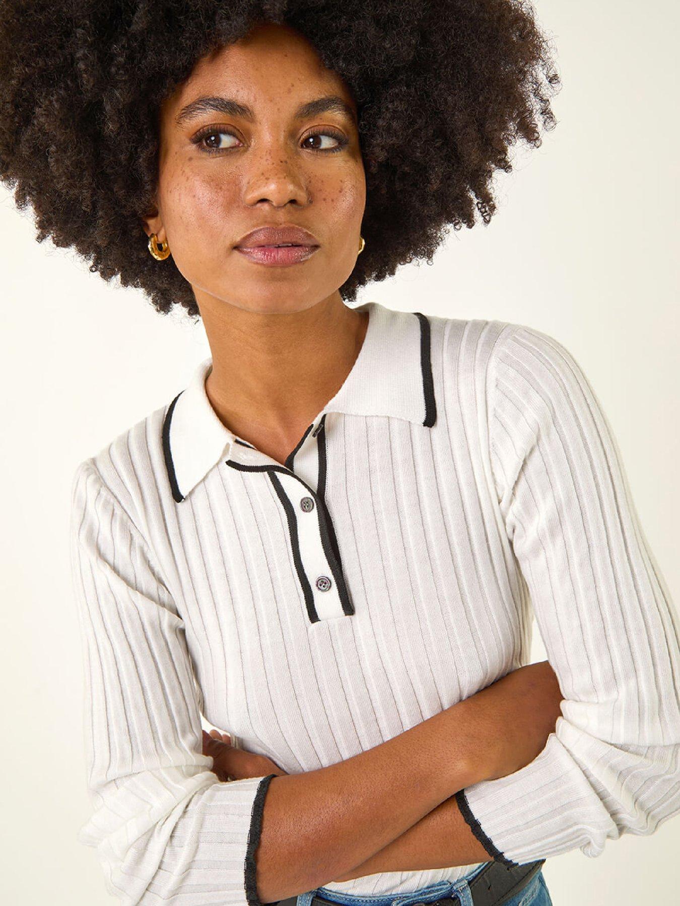 Image 4 of 5 of Roman Textured Colour Block Knit Jumper - Ivory
