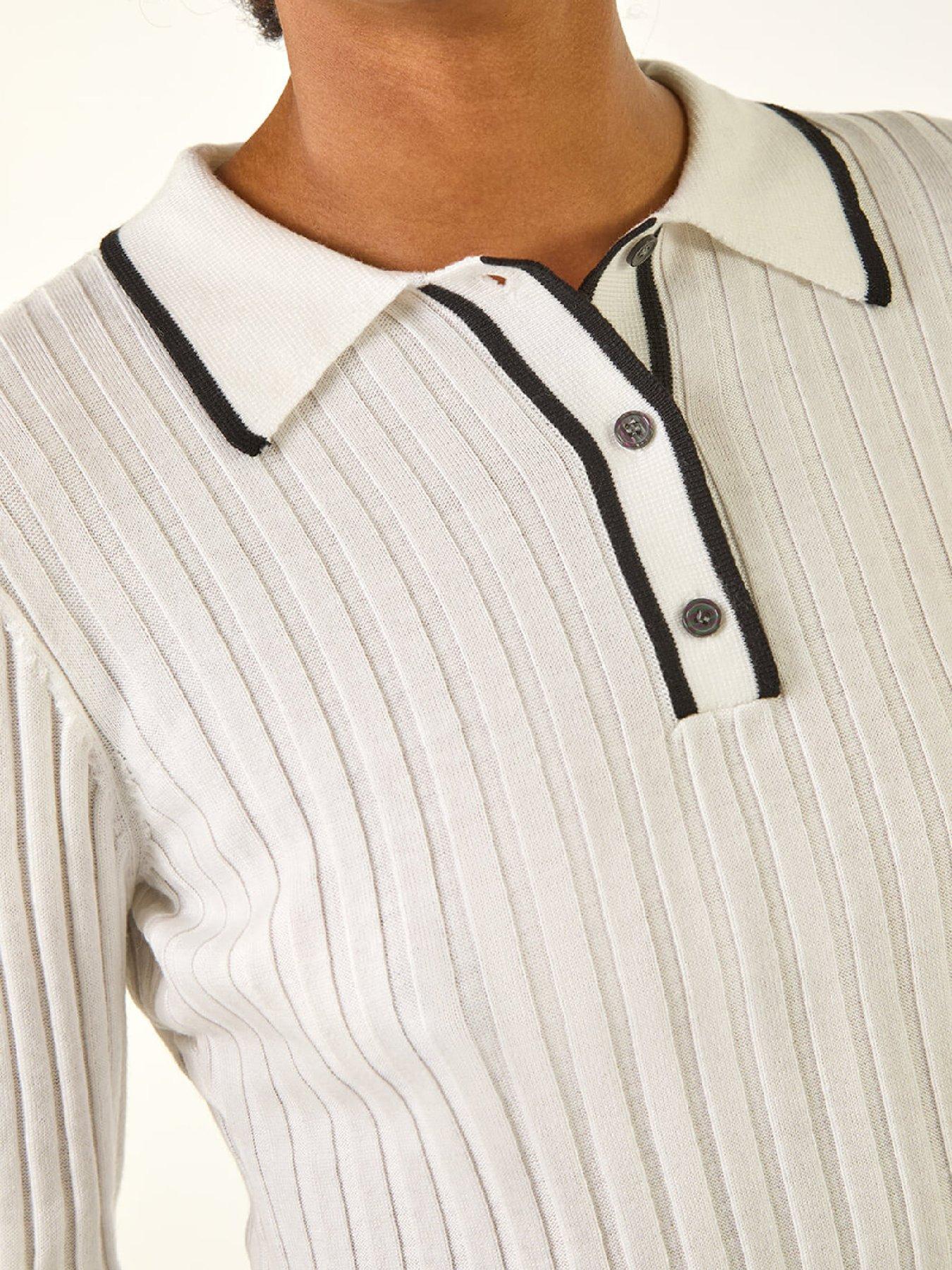 Image 5 of 5 of Roman Textured Colour Block Knit Jumper - Ivory