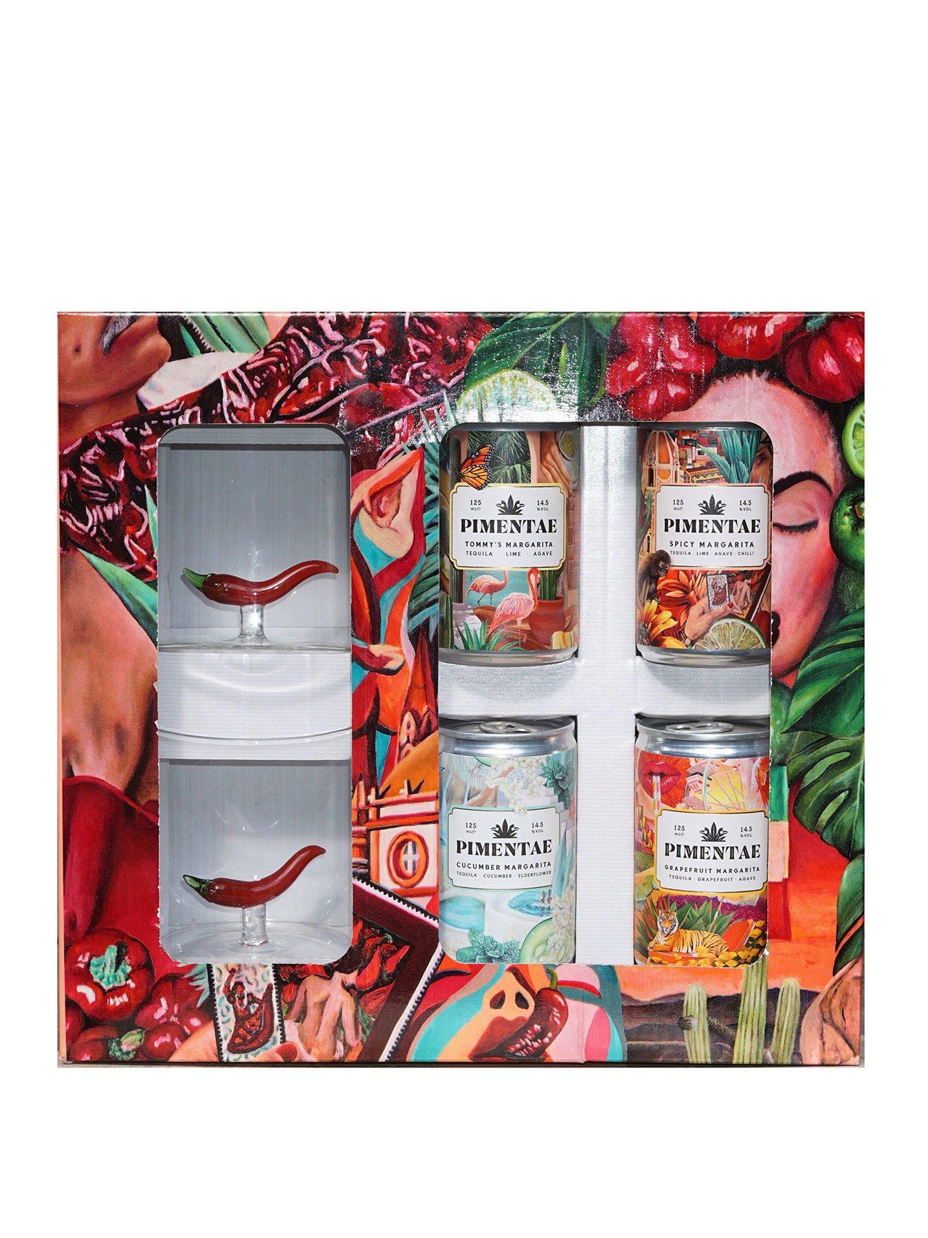 Pimentae 4x125ml Can Gift Pack with Two Chilli Style Glasses