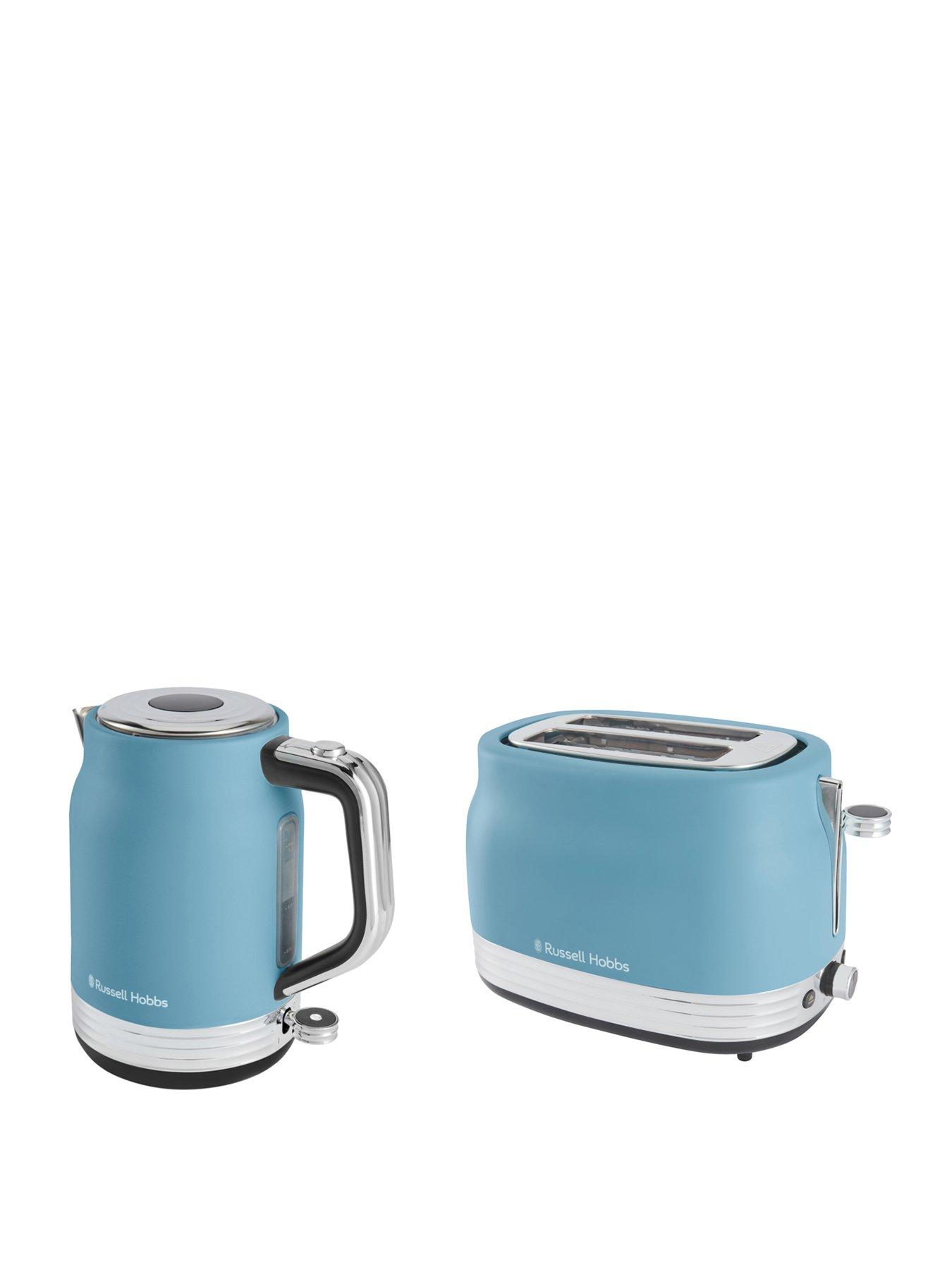 Russell Hobbs Hanley Kettle & 2 Slice Toaster Bundle - Retro Blue