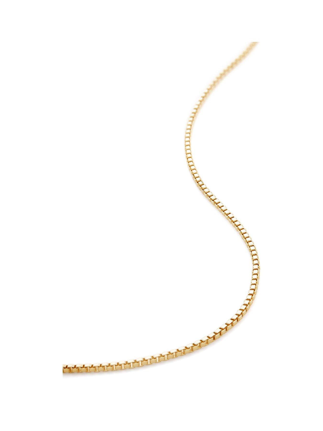 The Love Collection 9ct Yellow Gold Box Chain 18 inch