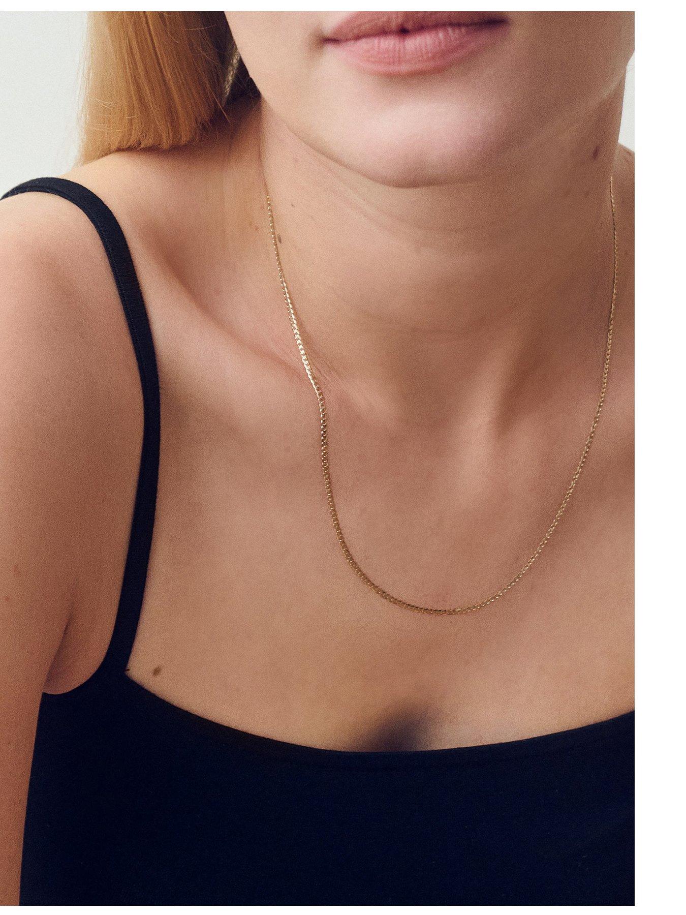 The Love Collection 9ct Yellow Gold Solid Curb Chain 18 inch