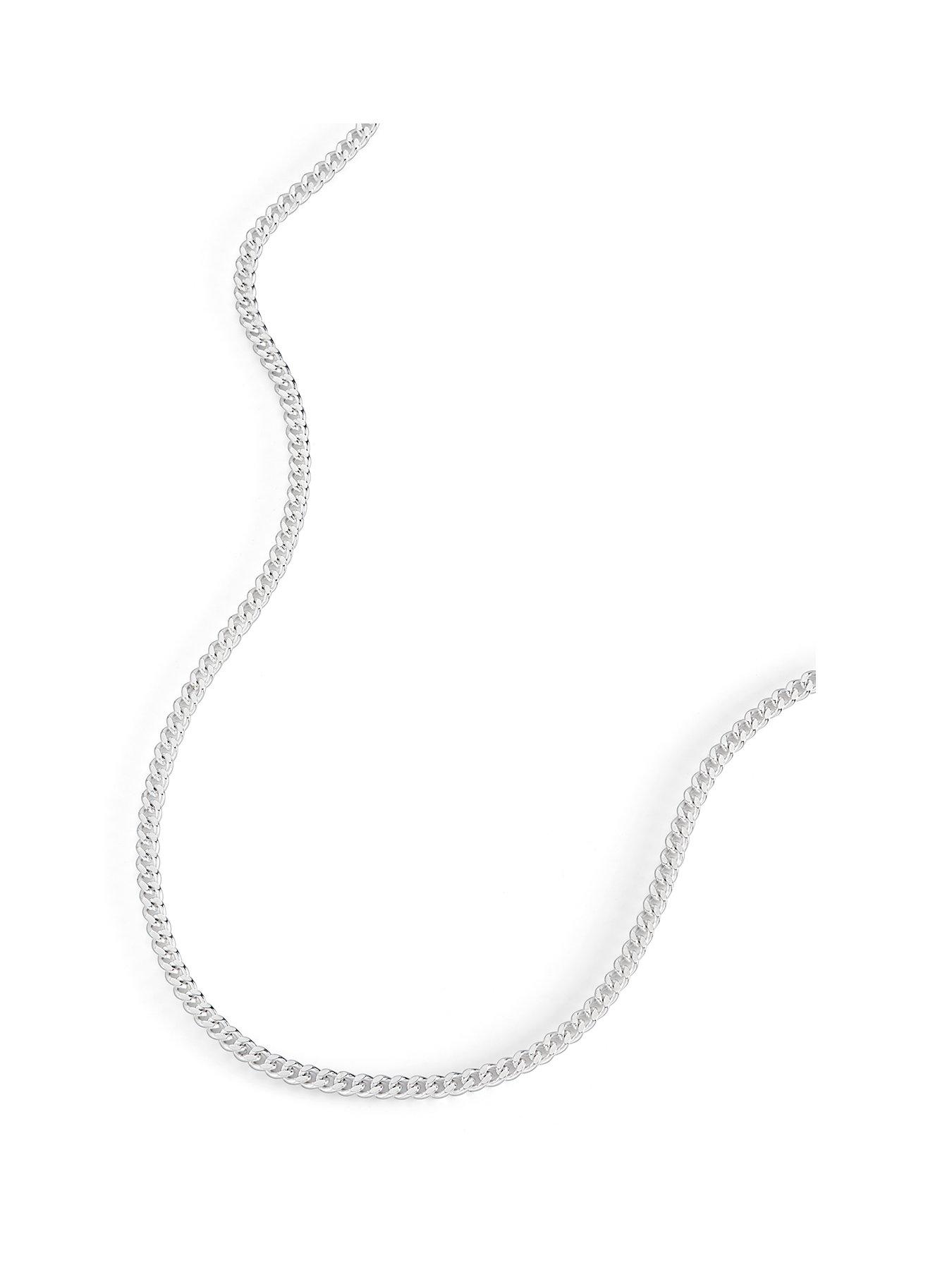 The Love Collection Sterling Silver Curb Chain (2.8mm) Necklace 18 inch