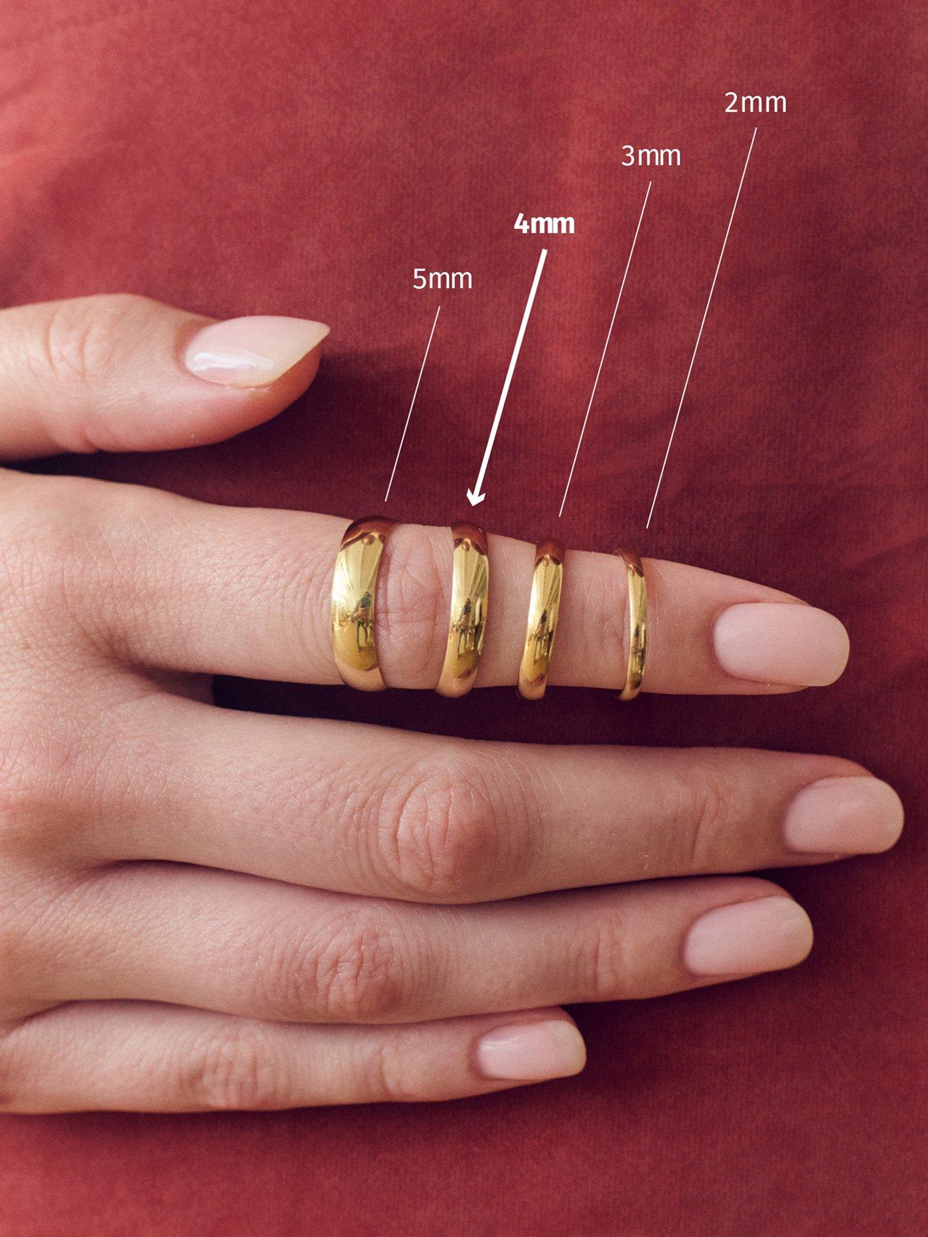 Image 5 of 5 of The Love Collection Classic 9ct Yellow Gold Court Wedding Band Ring - 4mm
