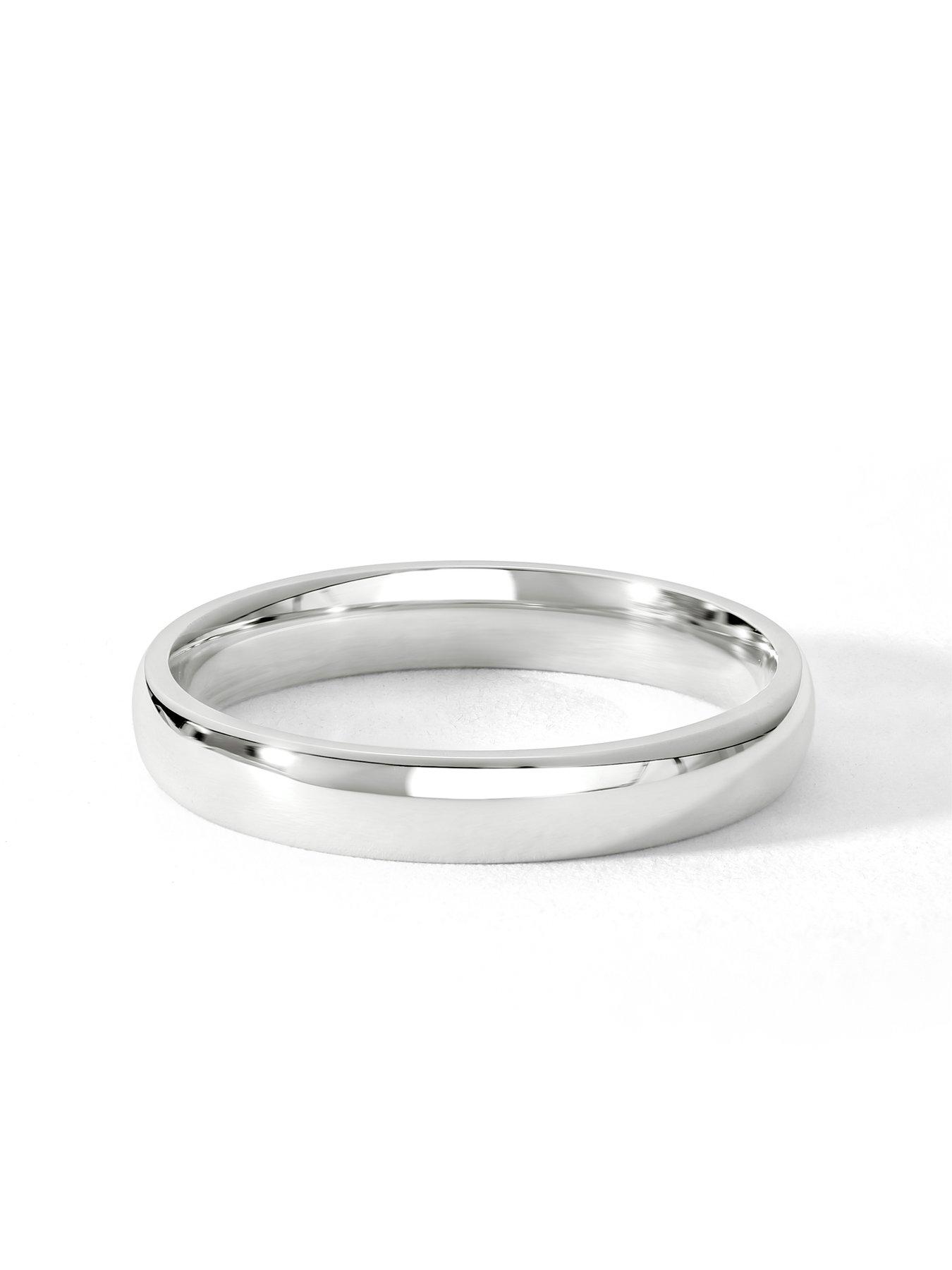 Image 3 of 5 of The Love Collection 9ct White Gold 3mm Court Wedding Band