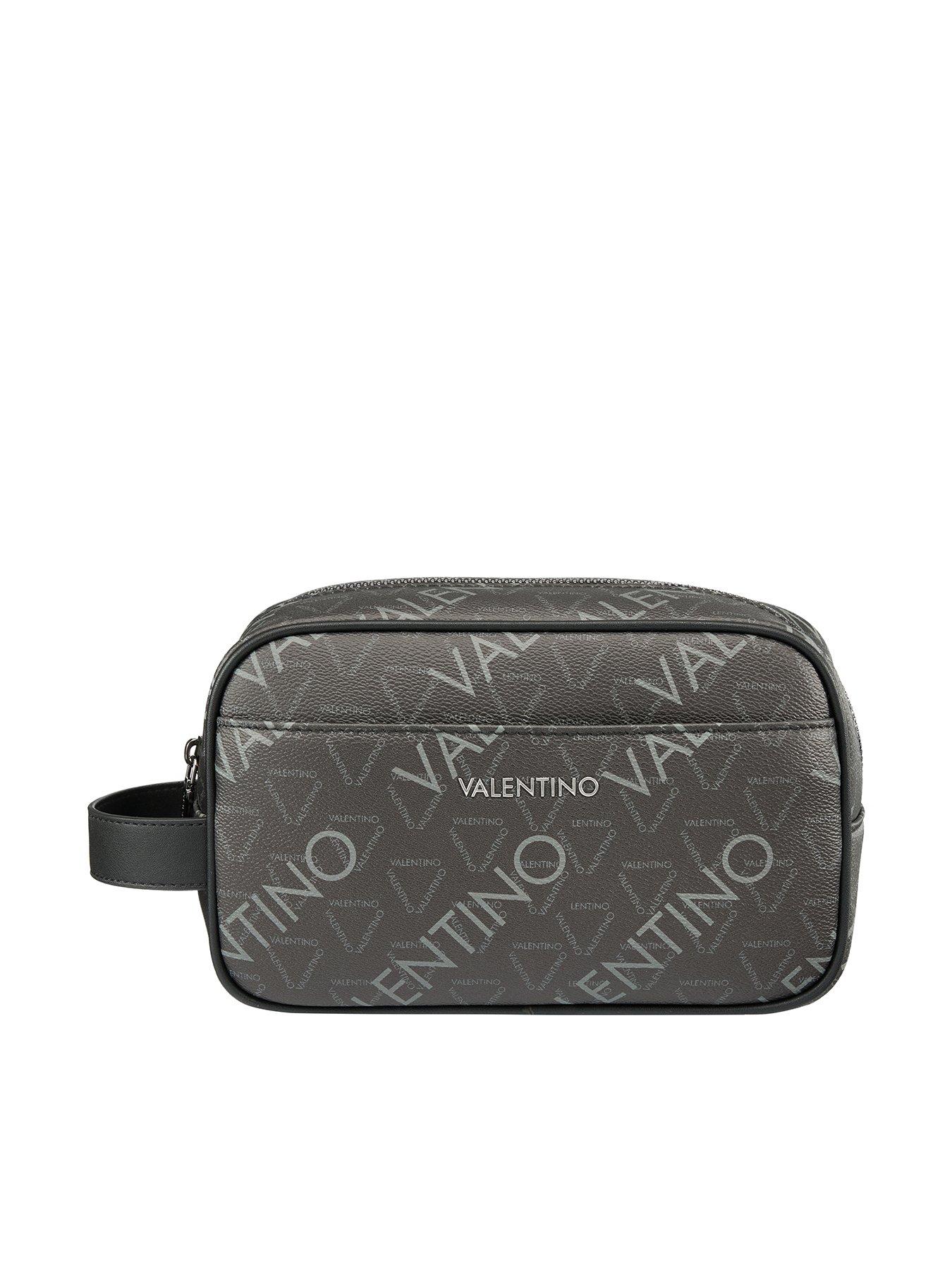 Image 1 of 4 of Valentino Zefir All-Over Logo Soft Washbag - Black