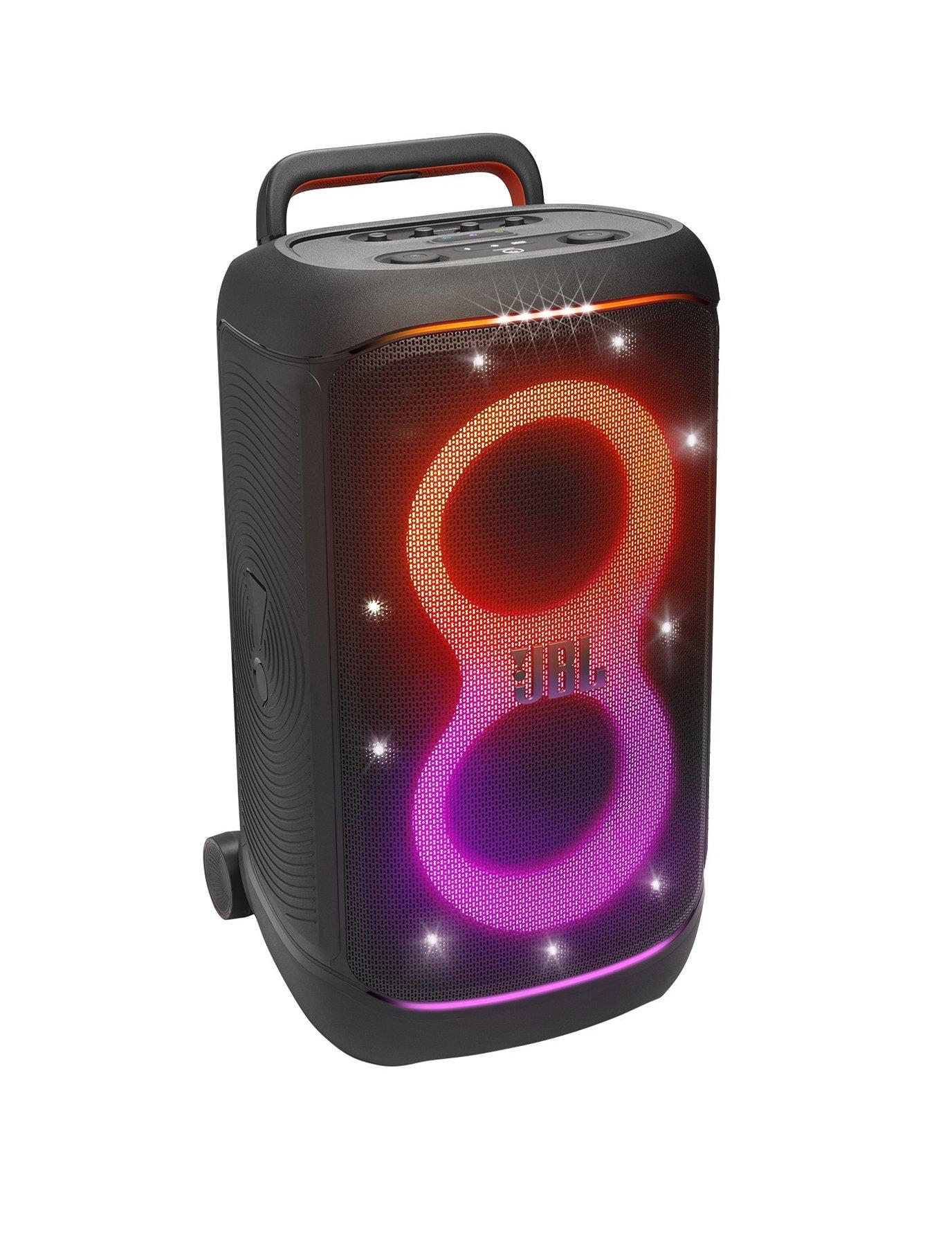JBL JBL Powerful 400W portable Party speaker with replacable 6-cell battery, wheels and telescopic handle.