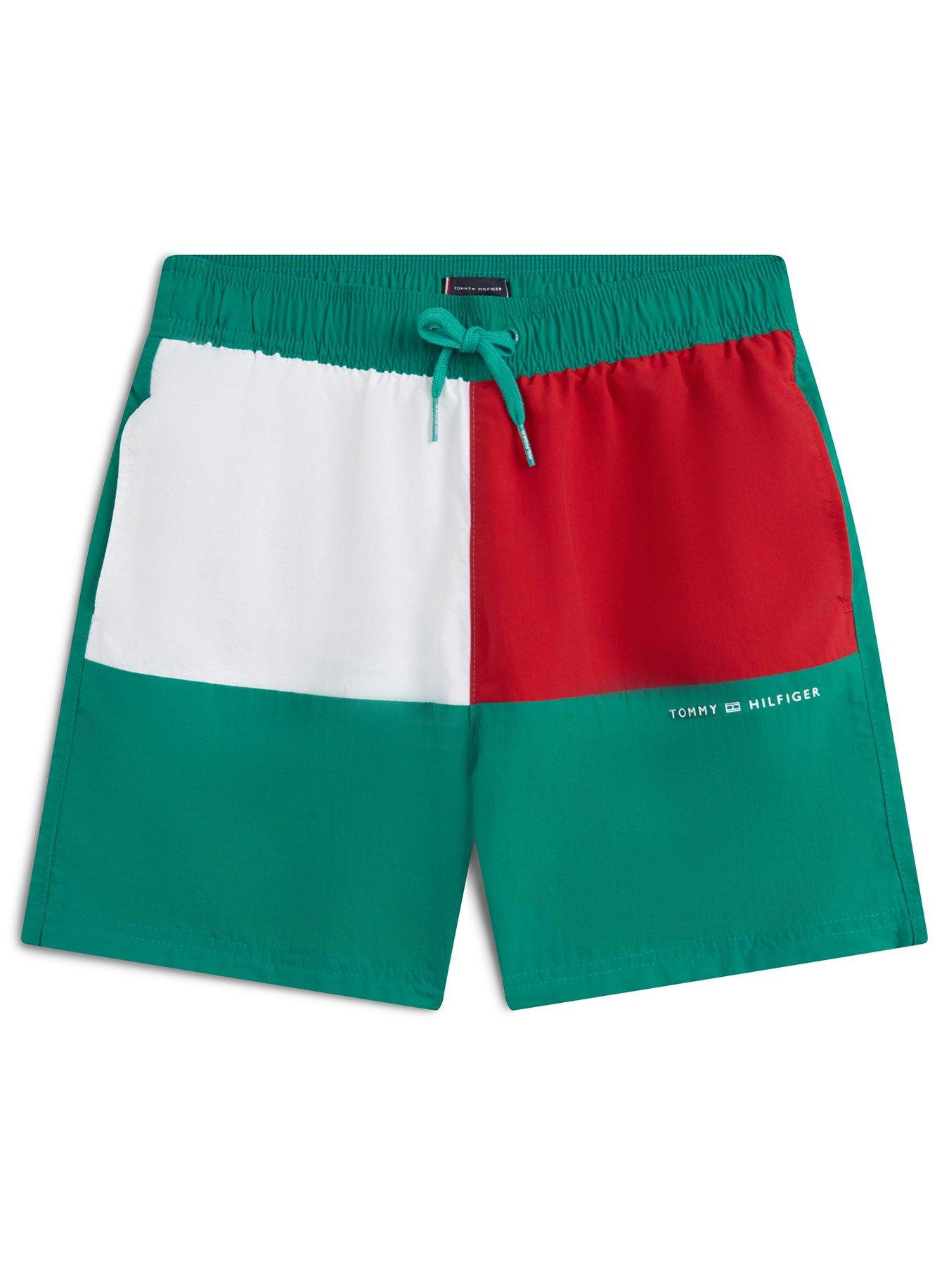 Image 1 of 2 of Tommy Hilfiger Boys Medium Drawstring Swimshort - Green