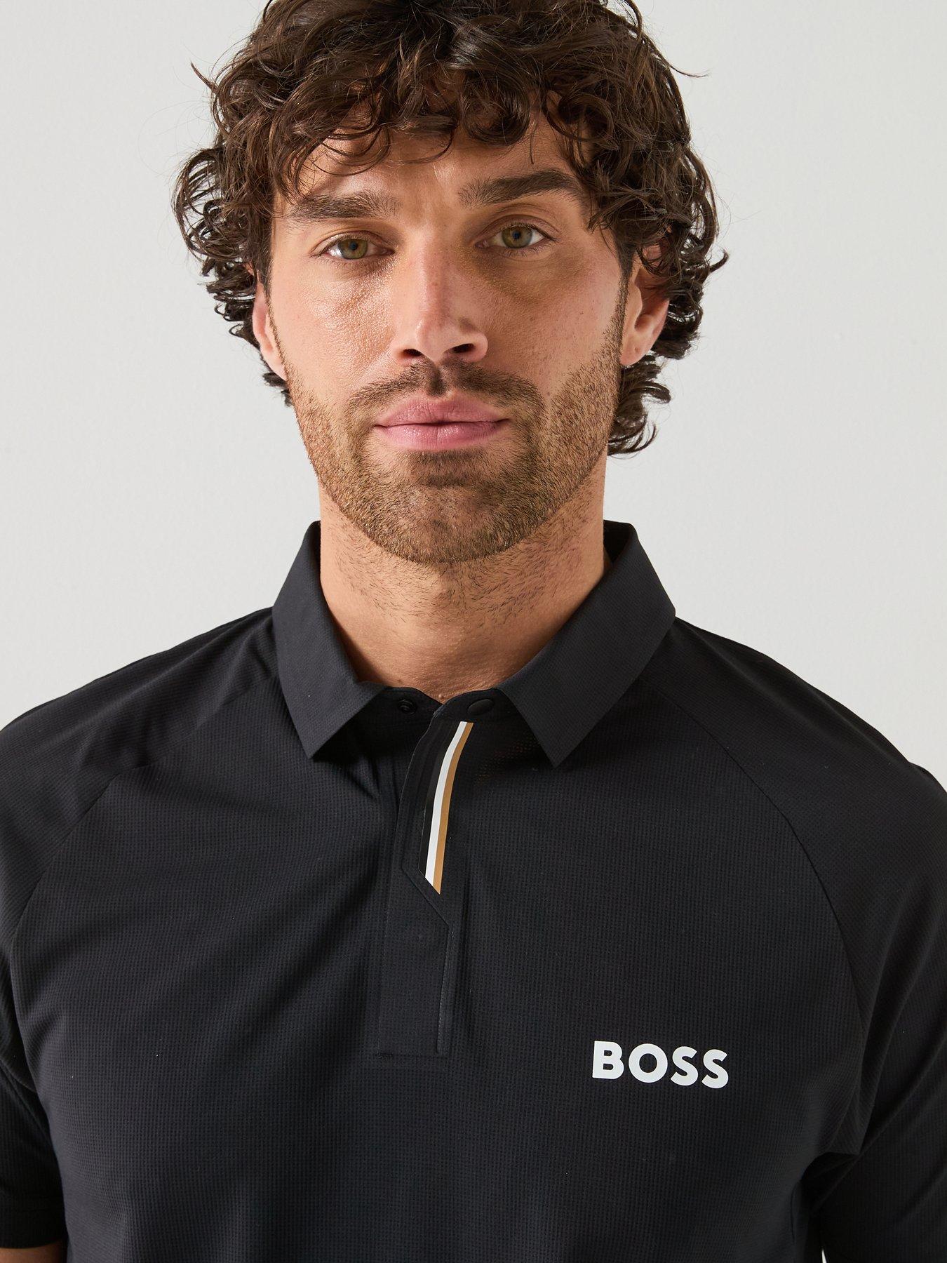Image 4 of 5 of BOSS Mens Golf Paddy Tech Polo - Black