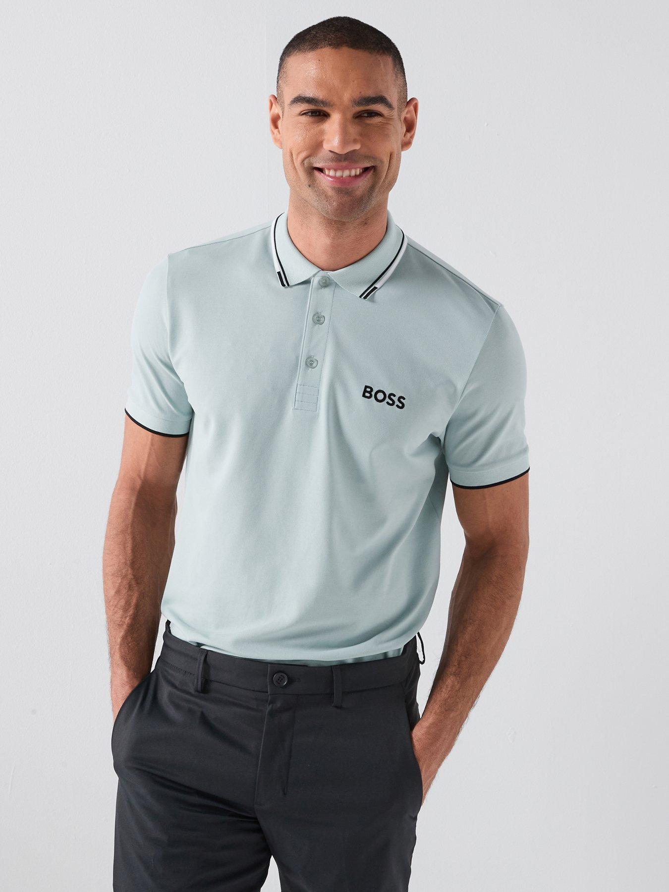 BOSS Mens Golf Paddy Pro Polo, Blue, Size S, Men