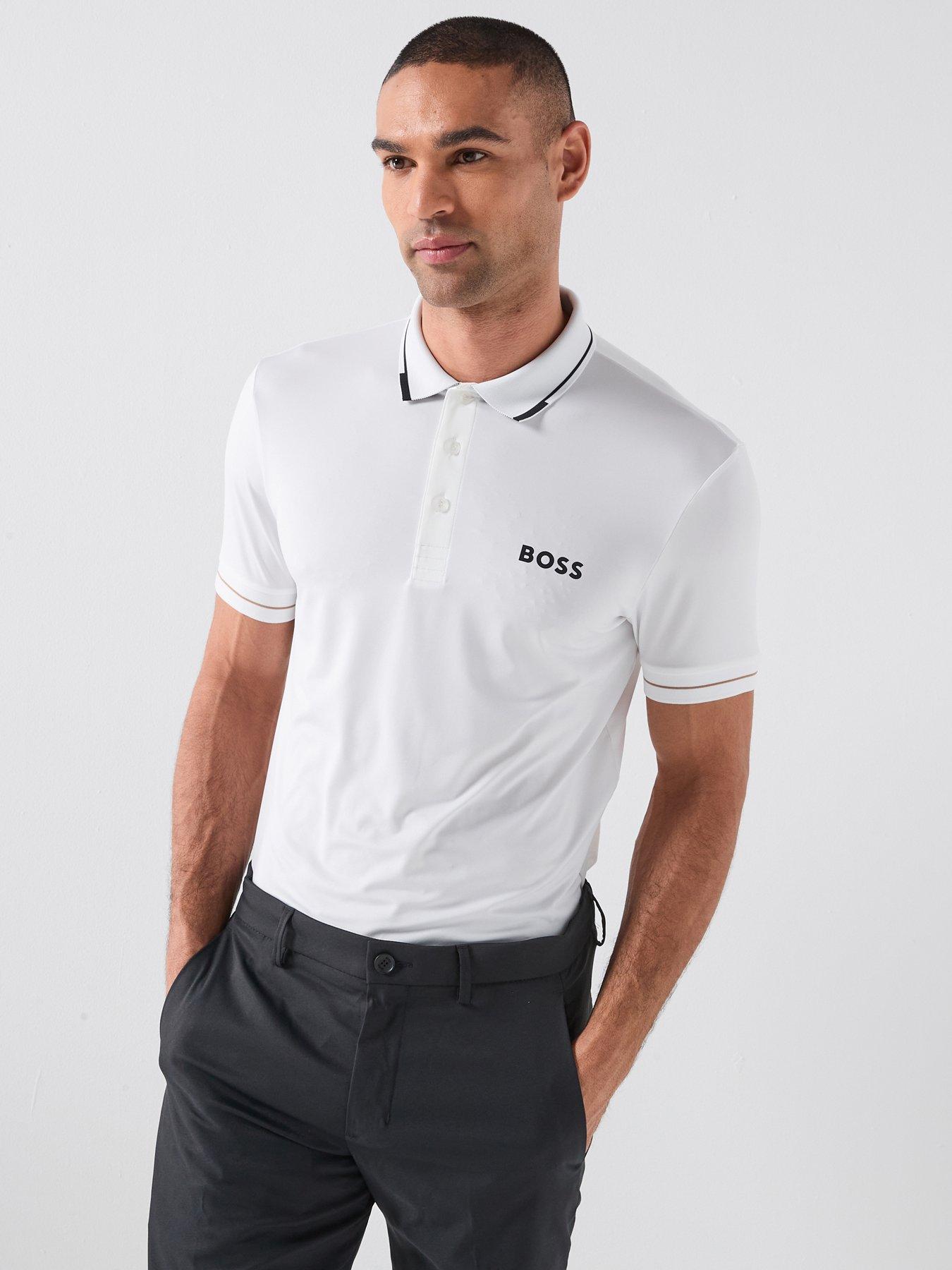 BOSS Mens Golf Paul Pro Polo T-Shirt - White