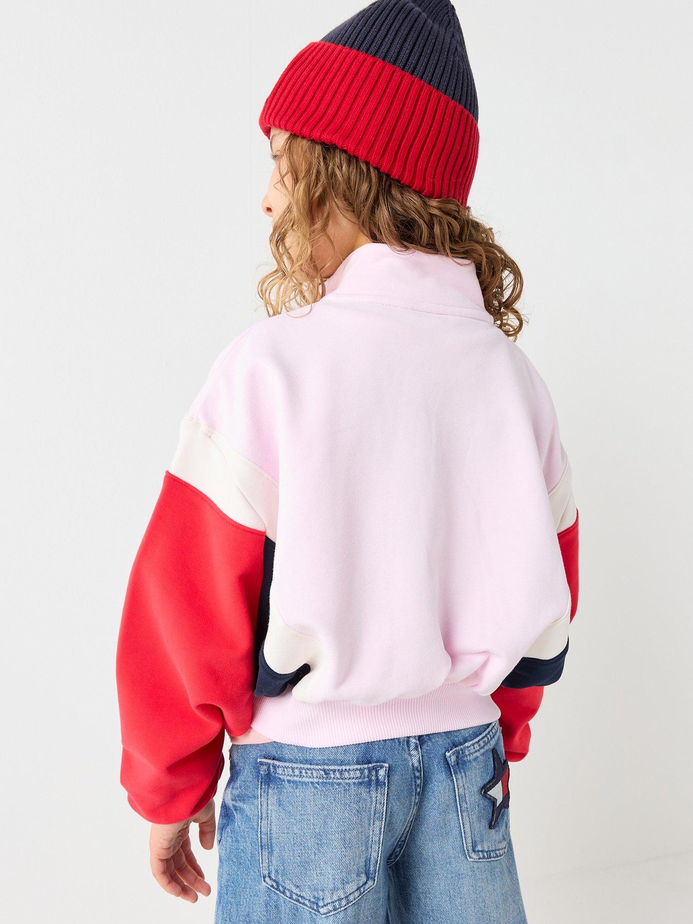 Image 2 of 6 of Tommy Hilfiger Girls Varsity Half Zip Sweatshirt - Multi