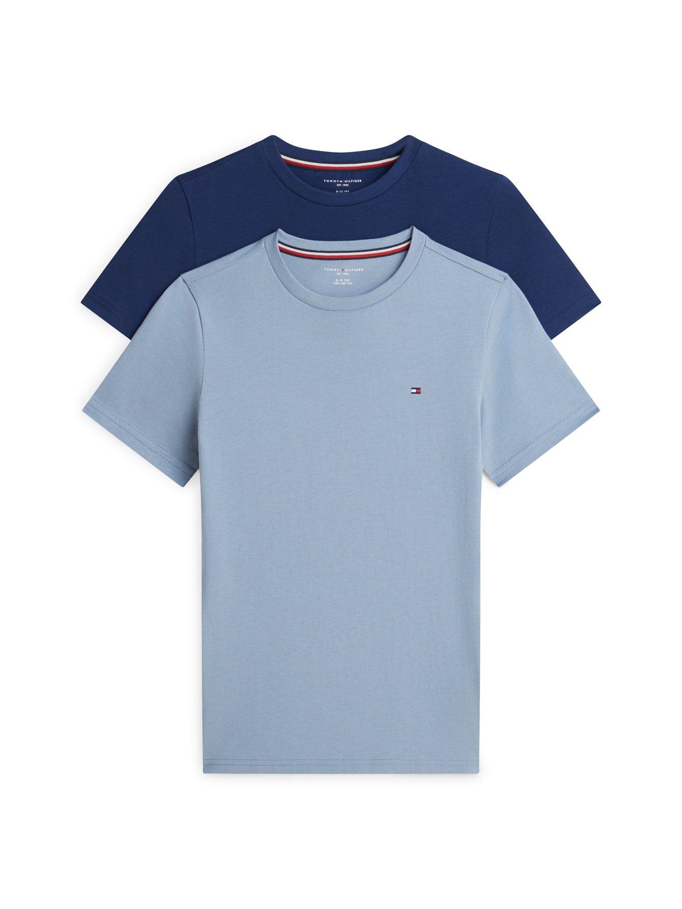 Image 1 of 6 of Tommy Hilfiger Boys 2 Pack Short Sleeve T-Shirts - Blue