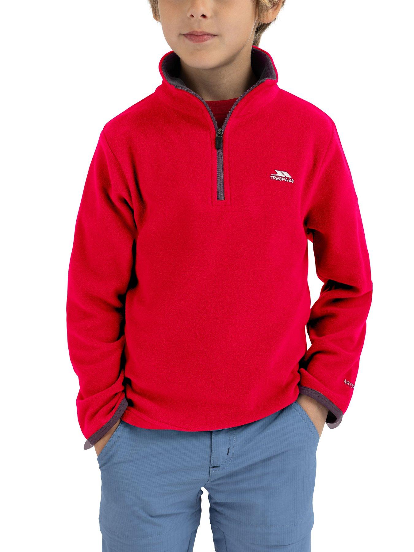 Trespass Boys Etto Fleece, Red, Size 5-6 Years