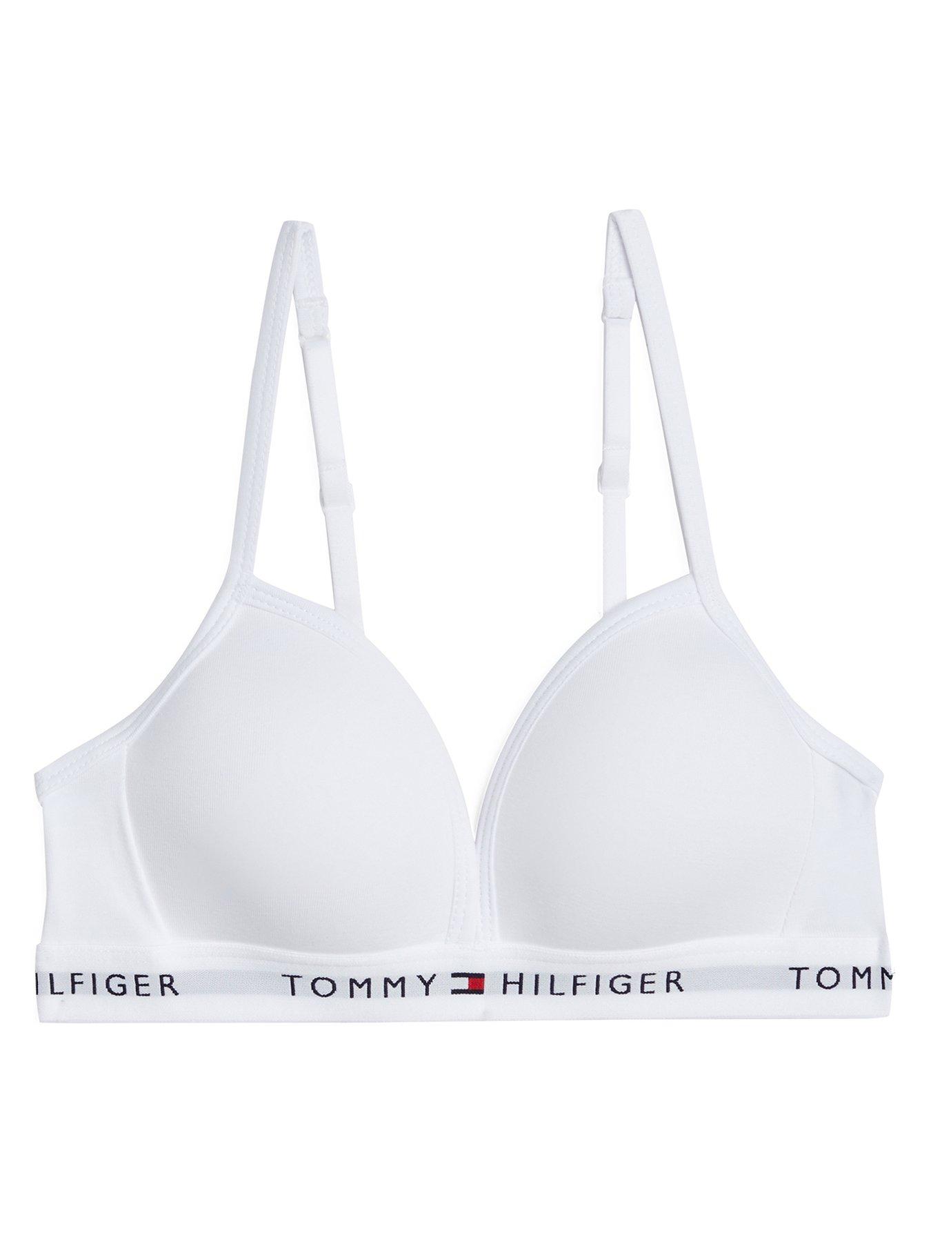 Tommy Hilfiger Girls Triangle Bra Fixed Foam - White