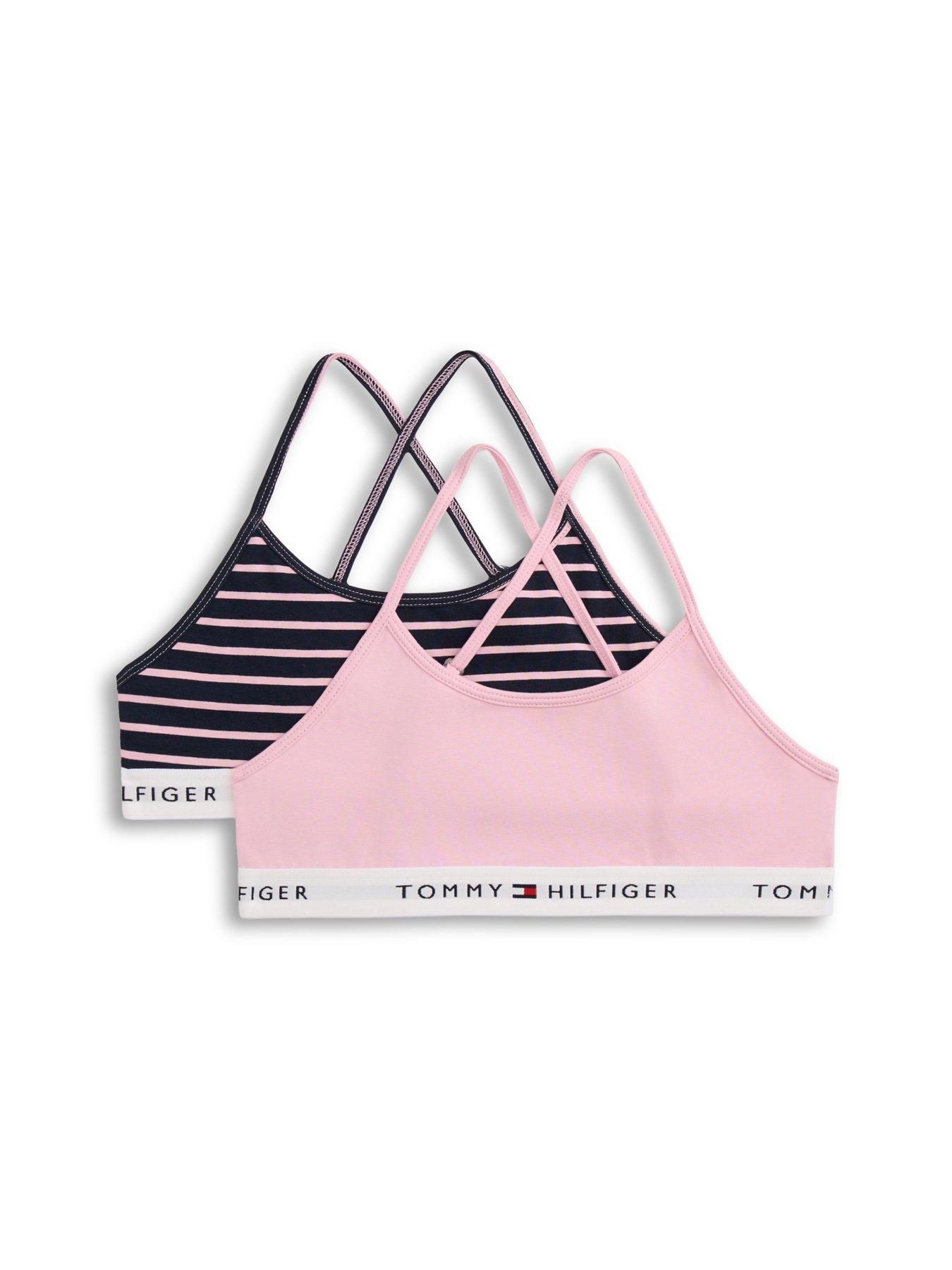 Tommy Hilfiger Girls 2 Pack Strappy Printed Bralette, Multi, Size Age: 14-16 Years