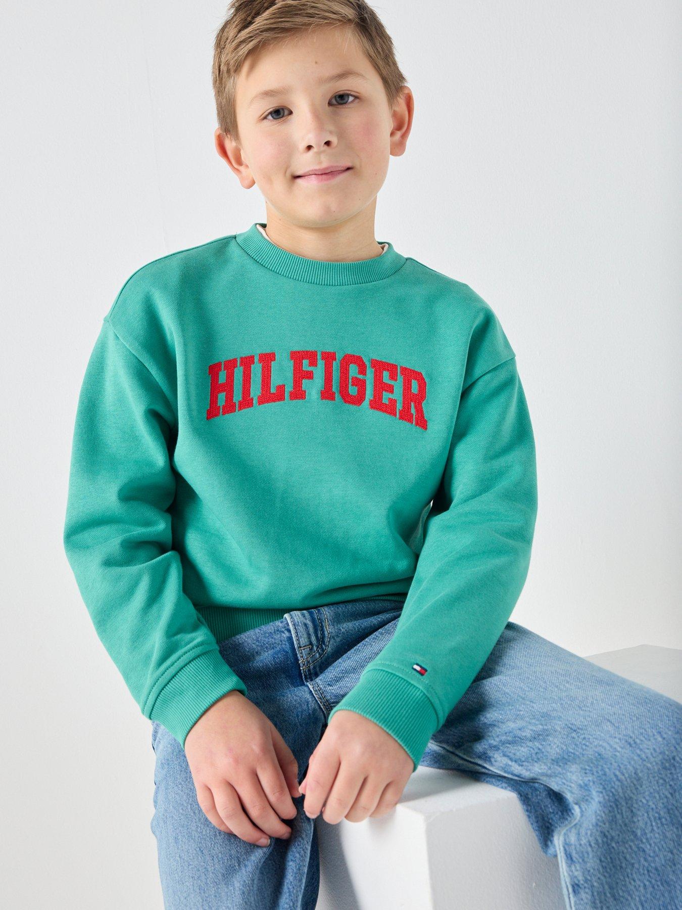 Tommy Hilfiger Boys Varsity Sweatshirt, Green, Size 4 Years