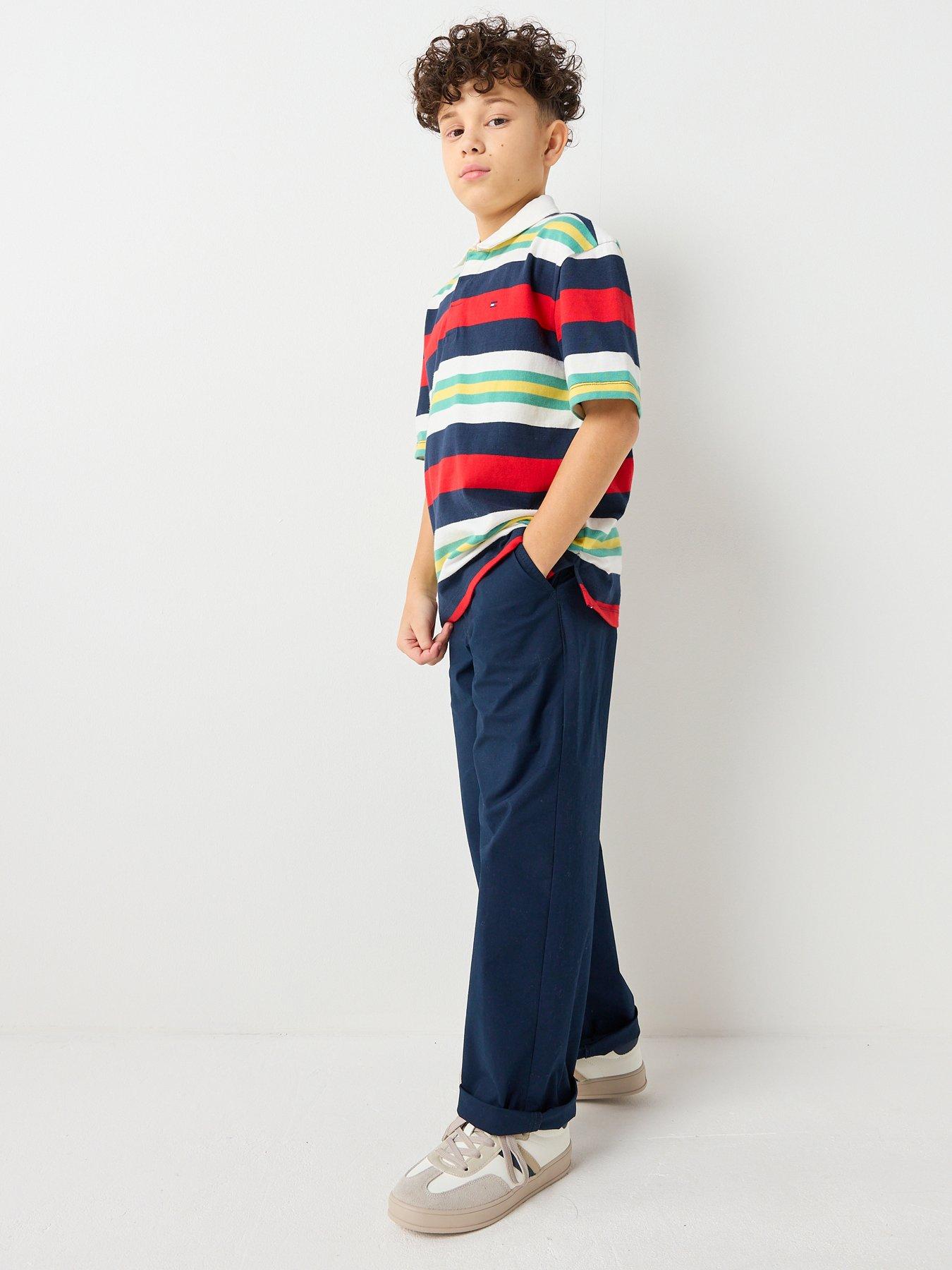 Tommy Hilfiger Boys Baggy Chino Pant, Navy, Size 6 Years