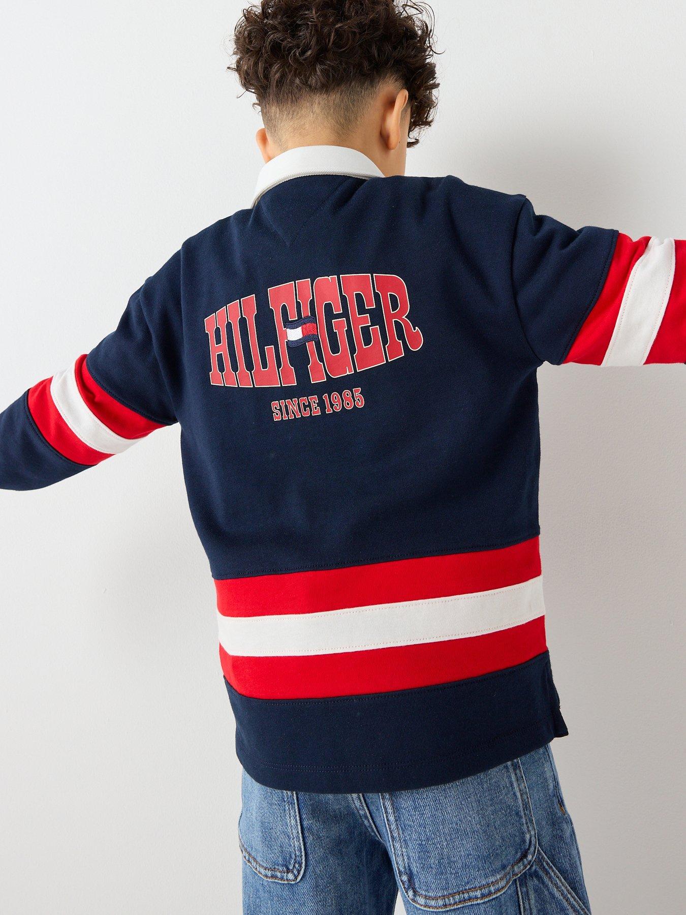 Tommy Hilfiger Boys Graphic Rugby Long Sleeve Top - Navy