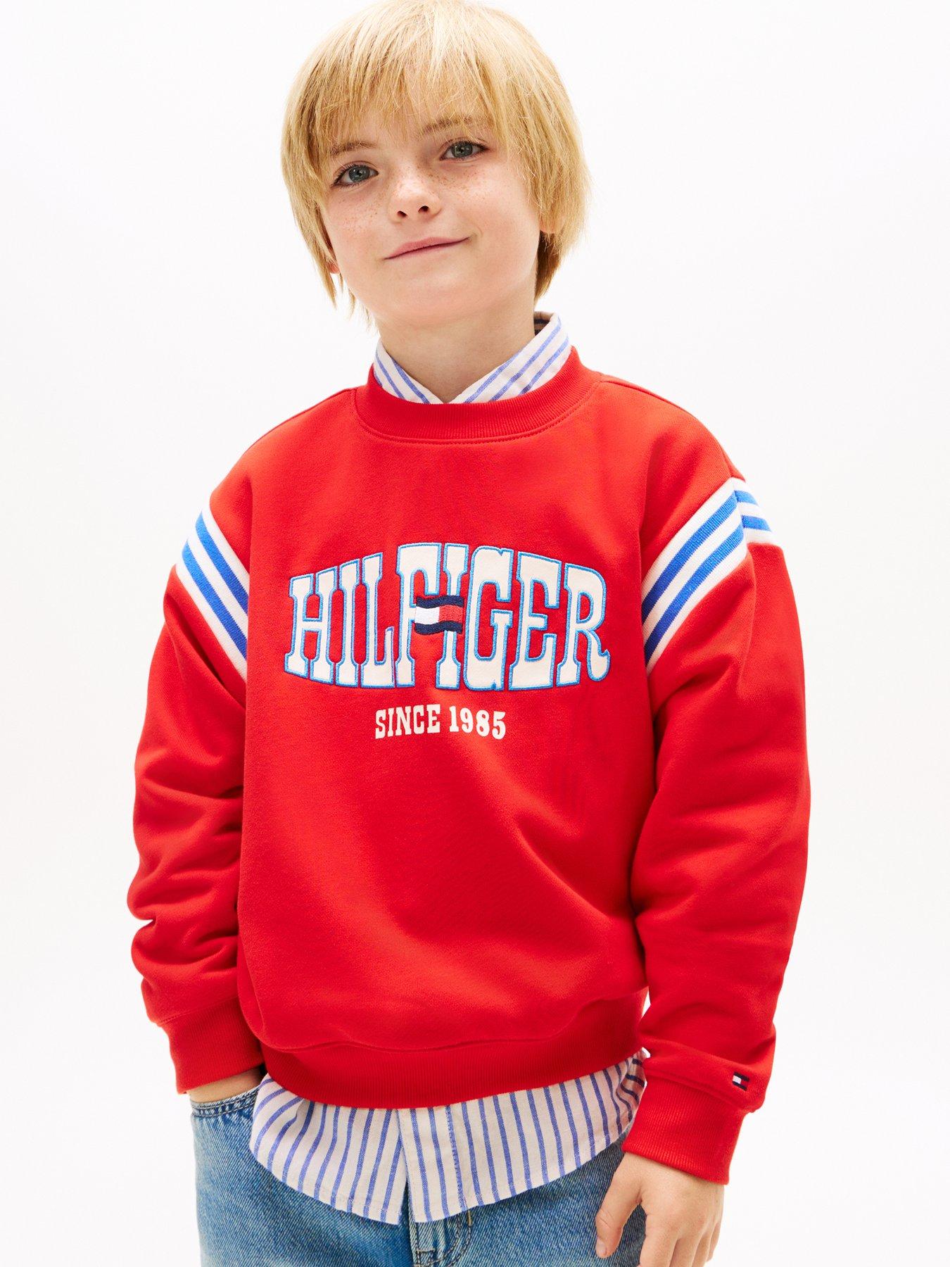 Tommy Hilfiger Boys Los Angeles Graphic Sweatshirt, Red, Size 7 Years