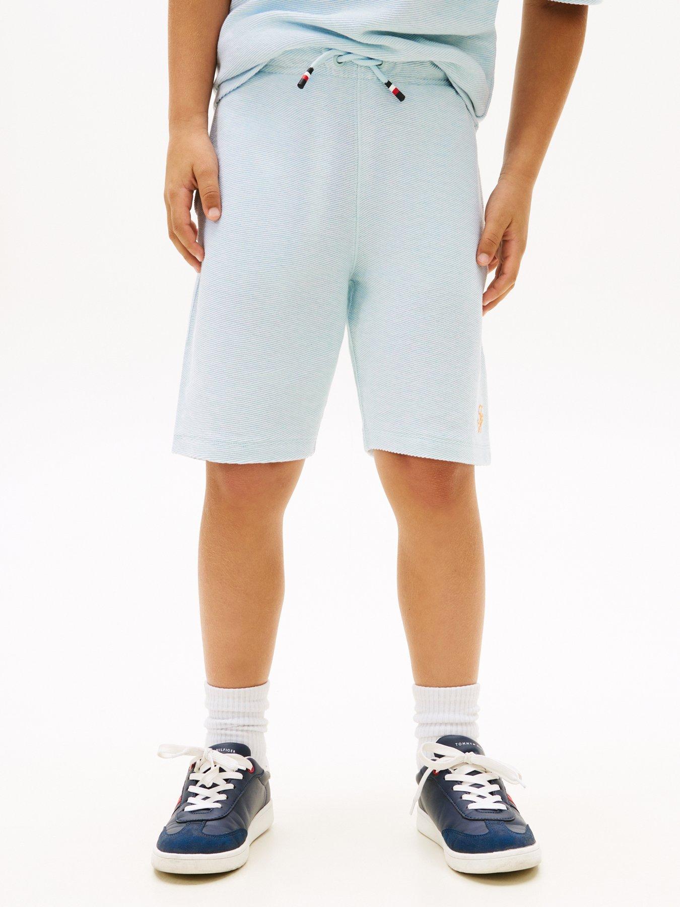 Tommy Hilfiger Boys Th Script Jersey Twill Short - Blue