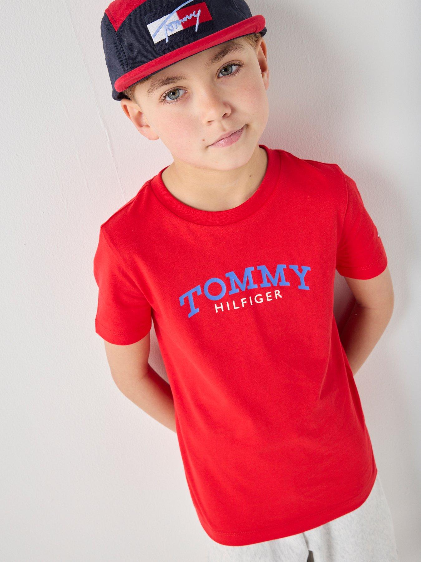 Tommy Hilfiger Boys Monogram Graphic Short Sleeve T-Shirt - Red