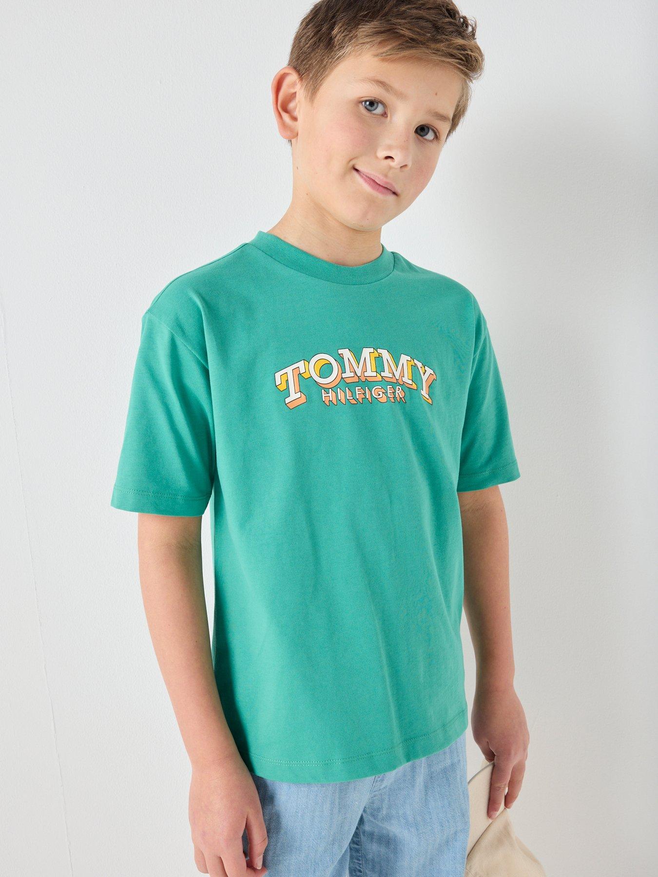 Tommy Hilfiger Boys 3D Graphic Short Sleeve T-Shirt - Green