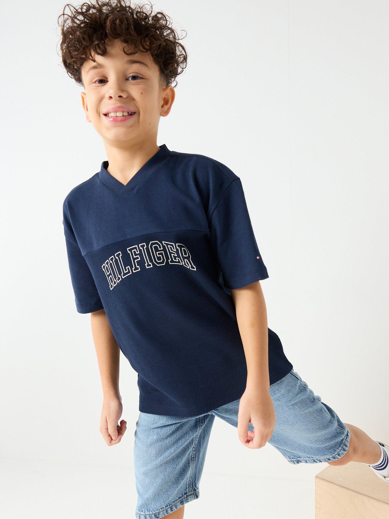 Tommy Hilfiger Boys Varsity Graphic Short Sleeve T-Shirt - Navy