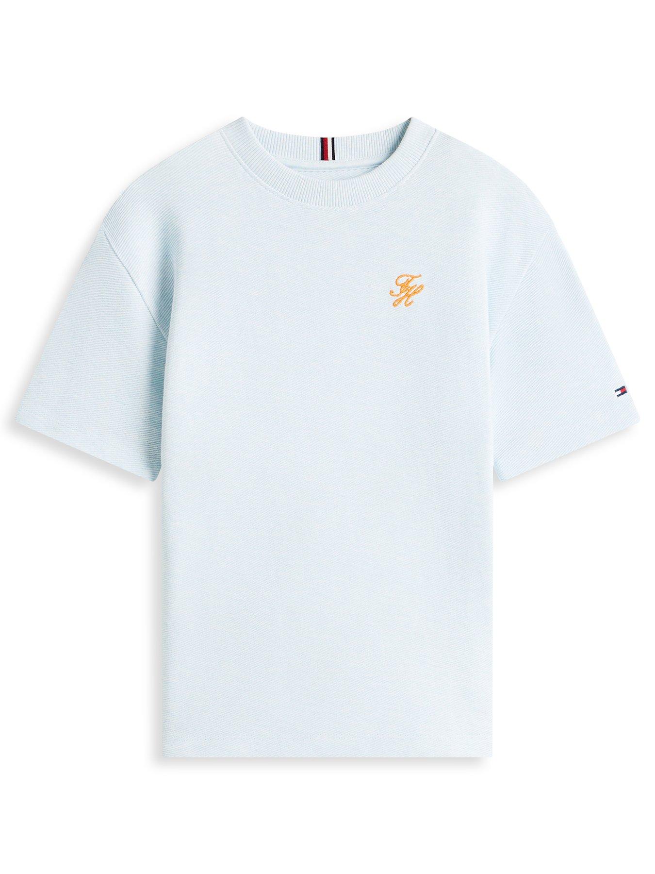 Image 2 of 5 of Tommy Hilfiger Boys Th Script Jersey Twill Short Sleeve T-Shirt - Blue