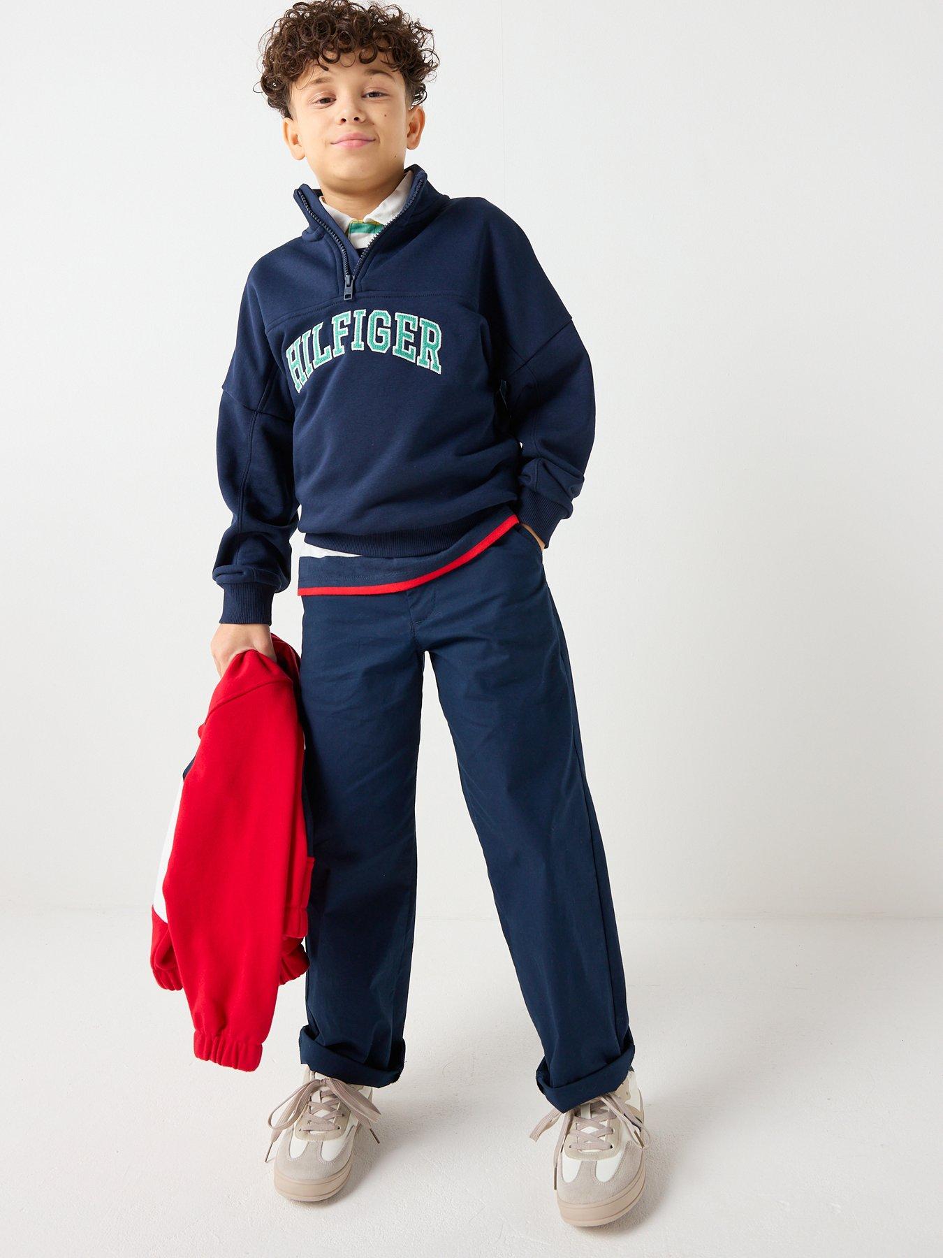 Image 3 of 6 of Tommy Hilfiger Boys Varsity Zip Sweatshirt - Navy