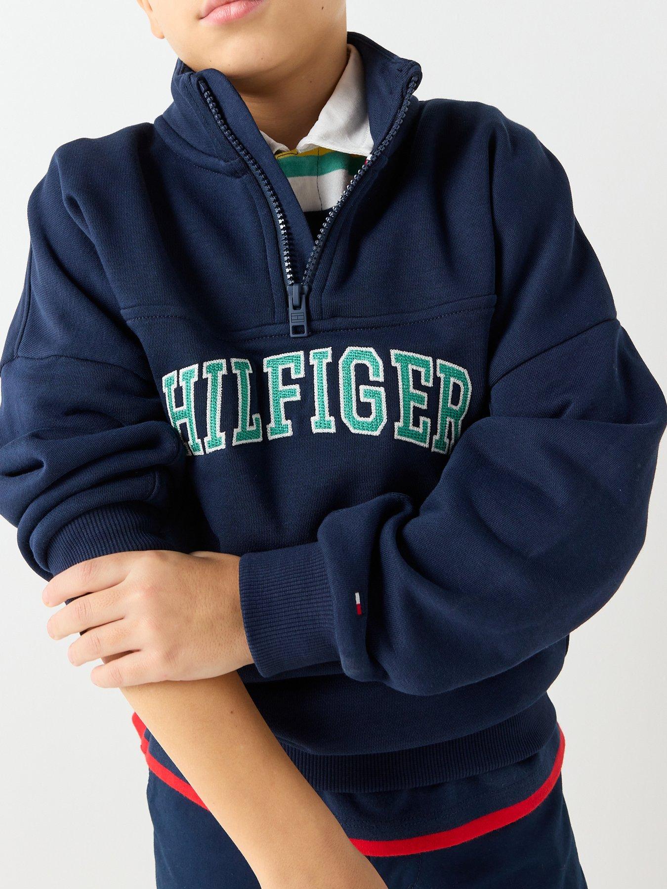 Image 4 of 6 of Tommy Hilfiger Boys Varsity Zip Sweatshirt - Navy