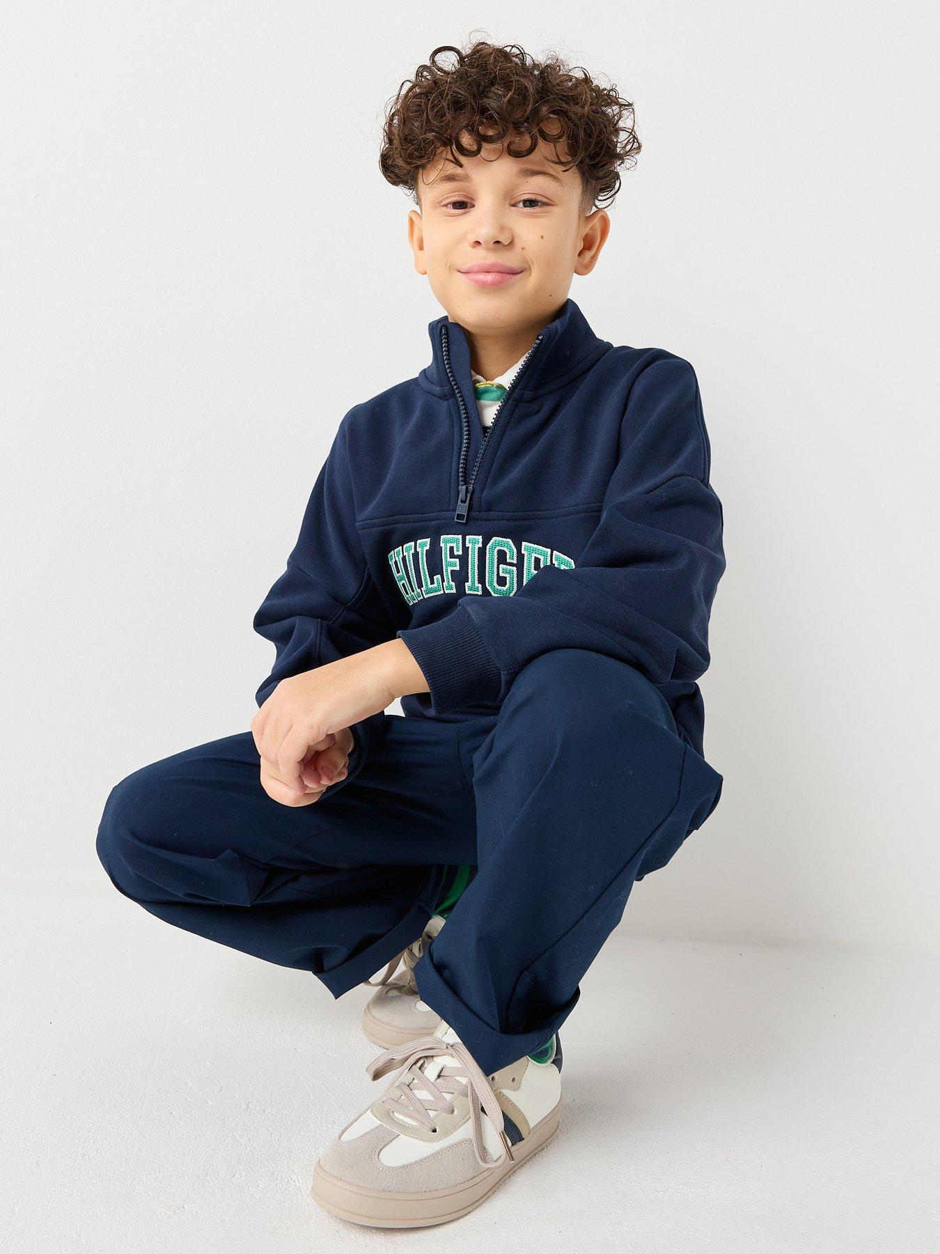 Image 6 of 6 of Tommy Hilfiger Boys Varsity Zip Sweatshirt - Navy