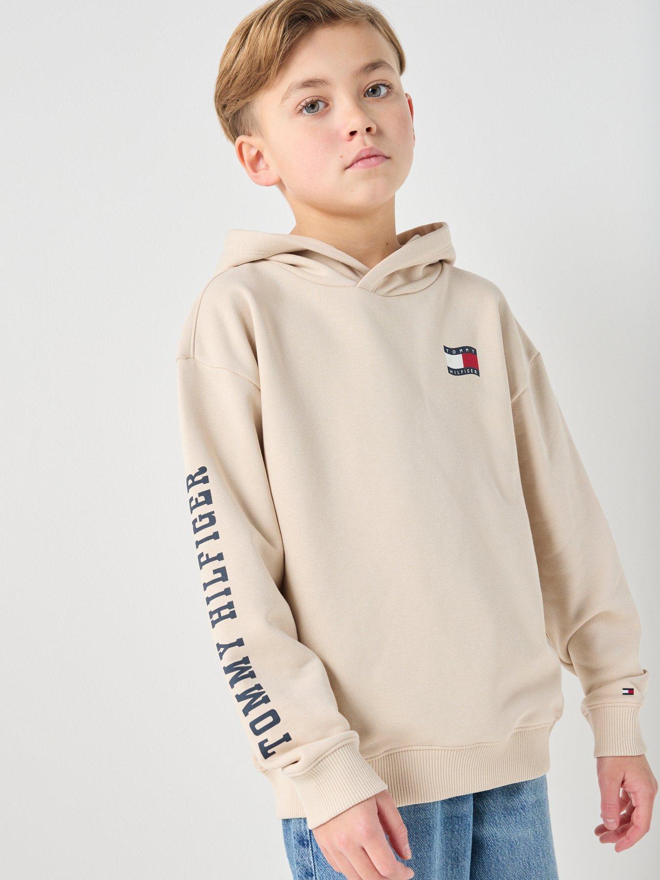 Tommy Hilfiger Boys Wavy Flag Hoodie - Beige