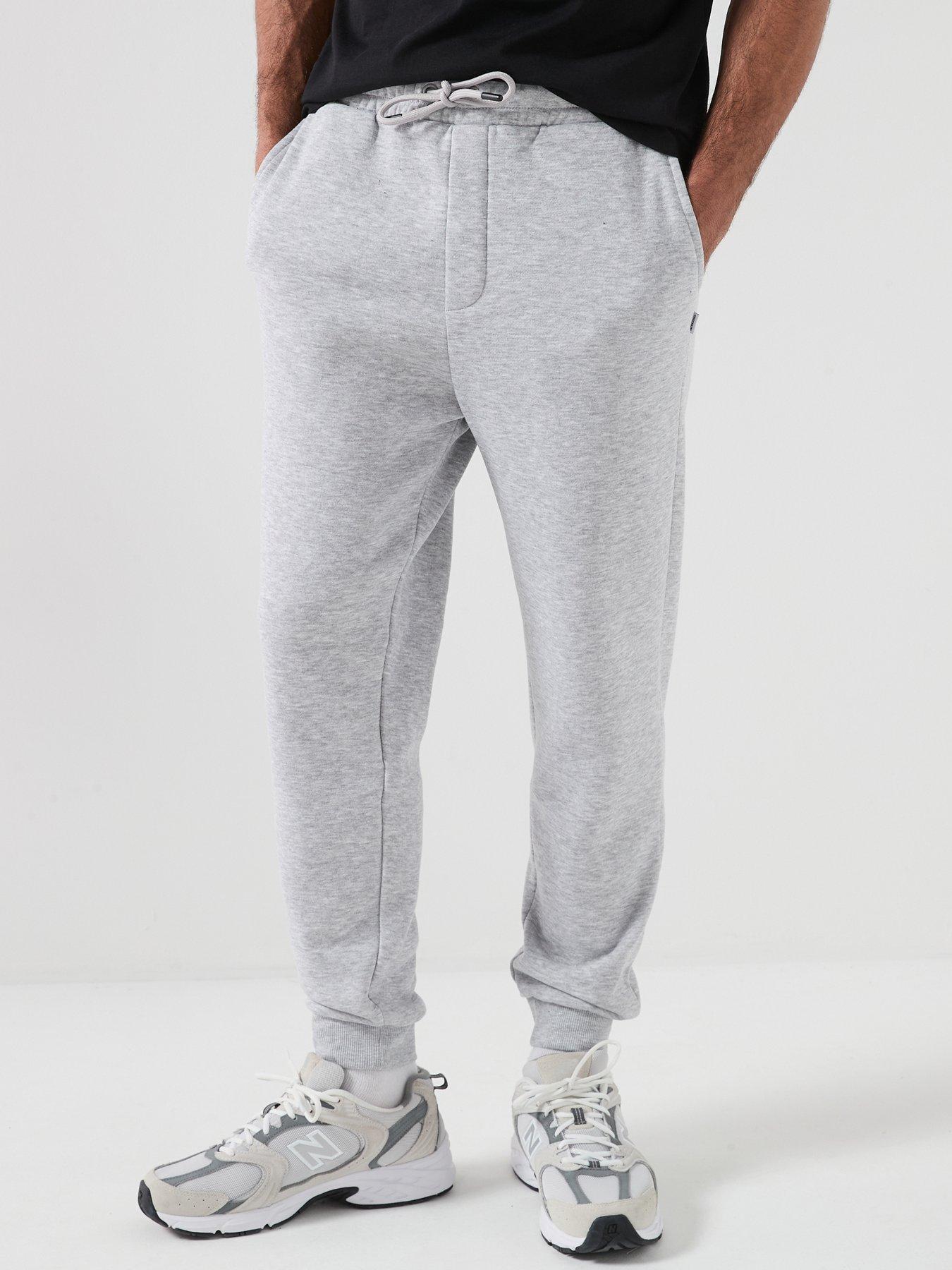 Jack & Jones Gordan Bradley Cuff Joggers, Light Grey Melange, Size M, Men