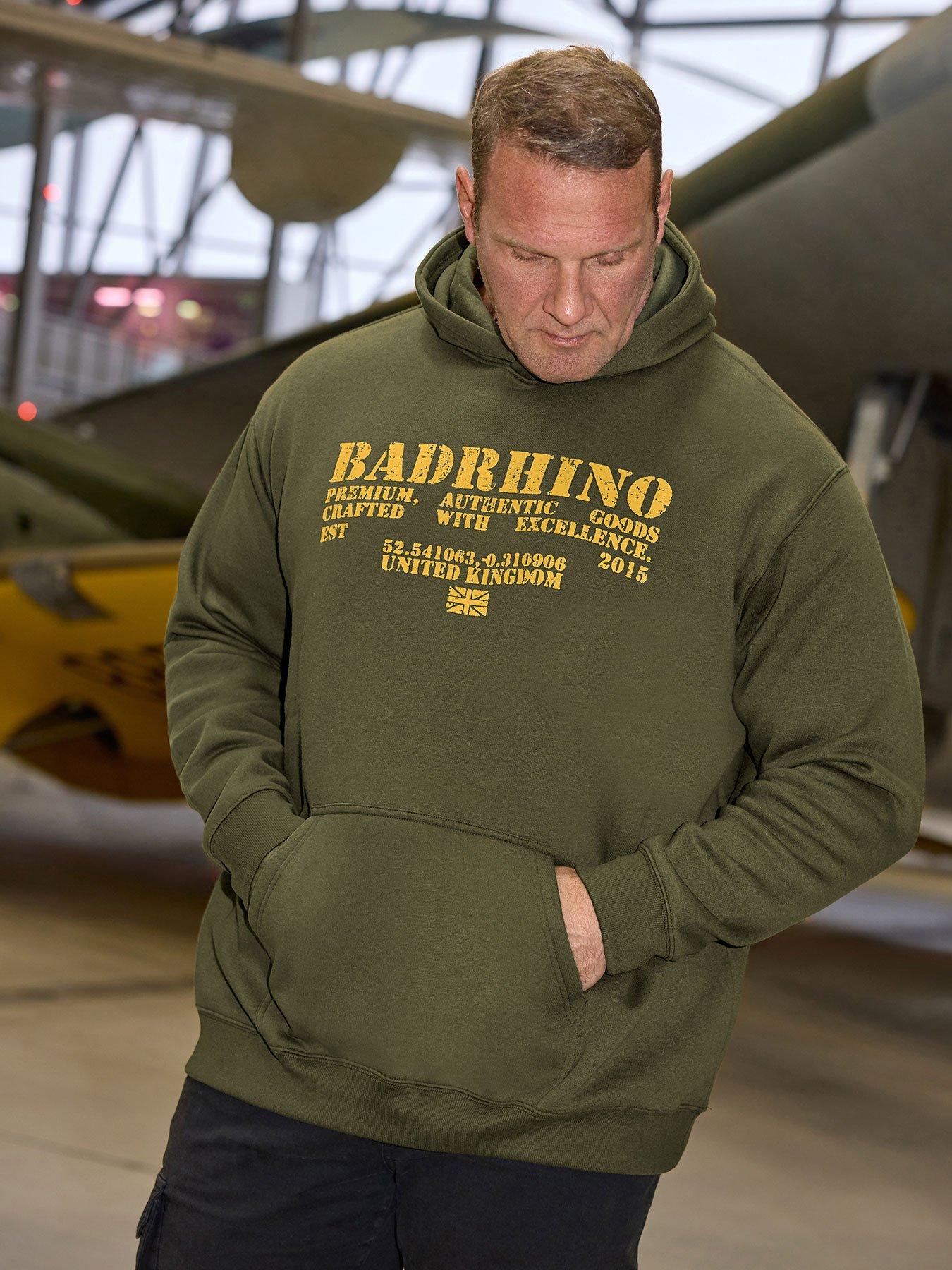 BadRhino Printed Hoodie Jumper - Green