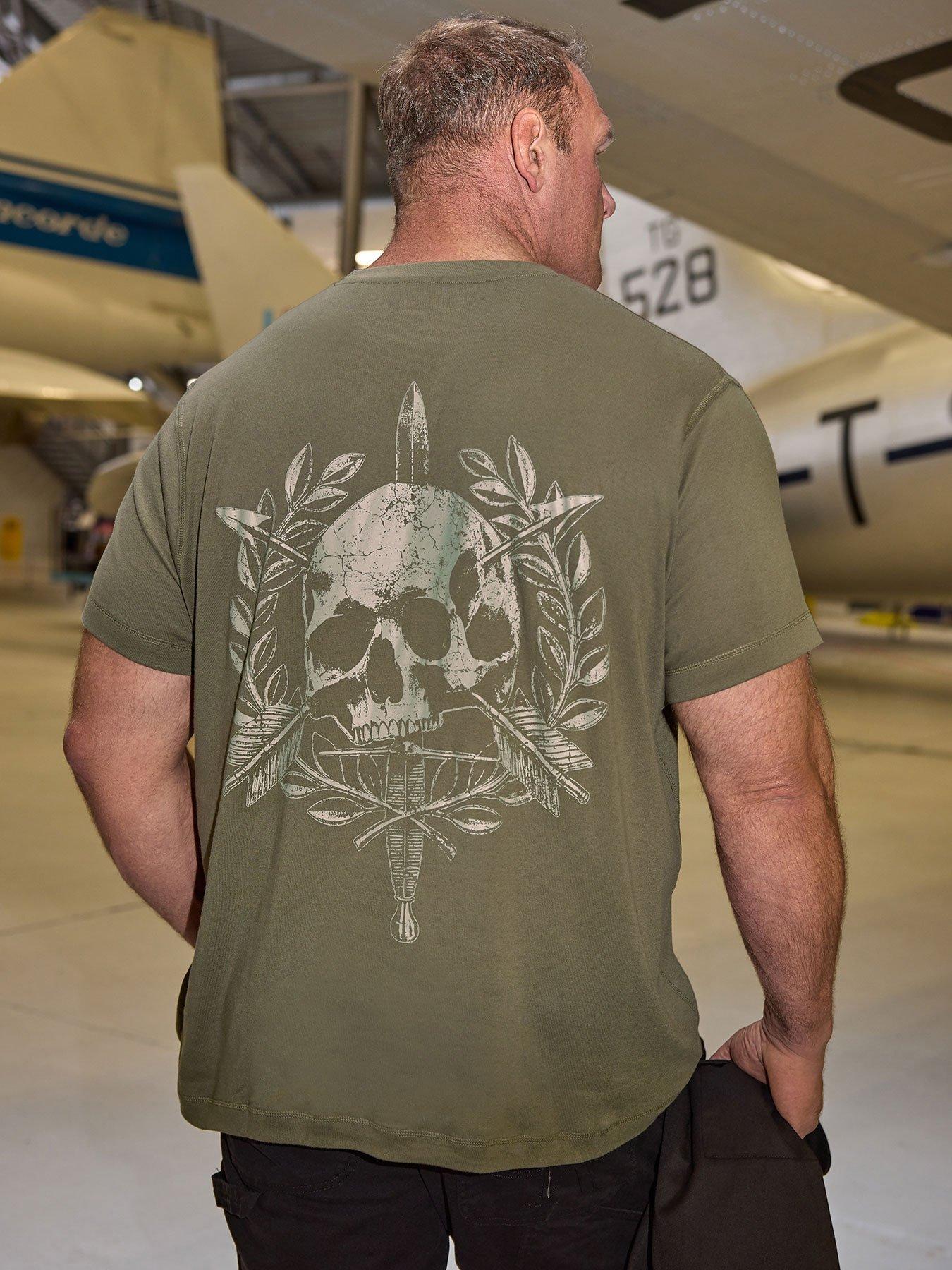 BadRhino Skull Emblem Graphic T-Shirt, Green, Size 1Xl, Men