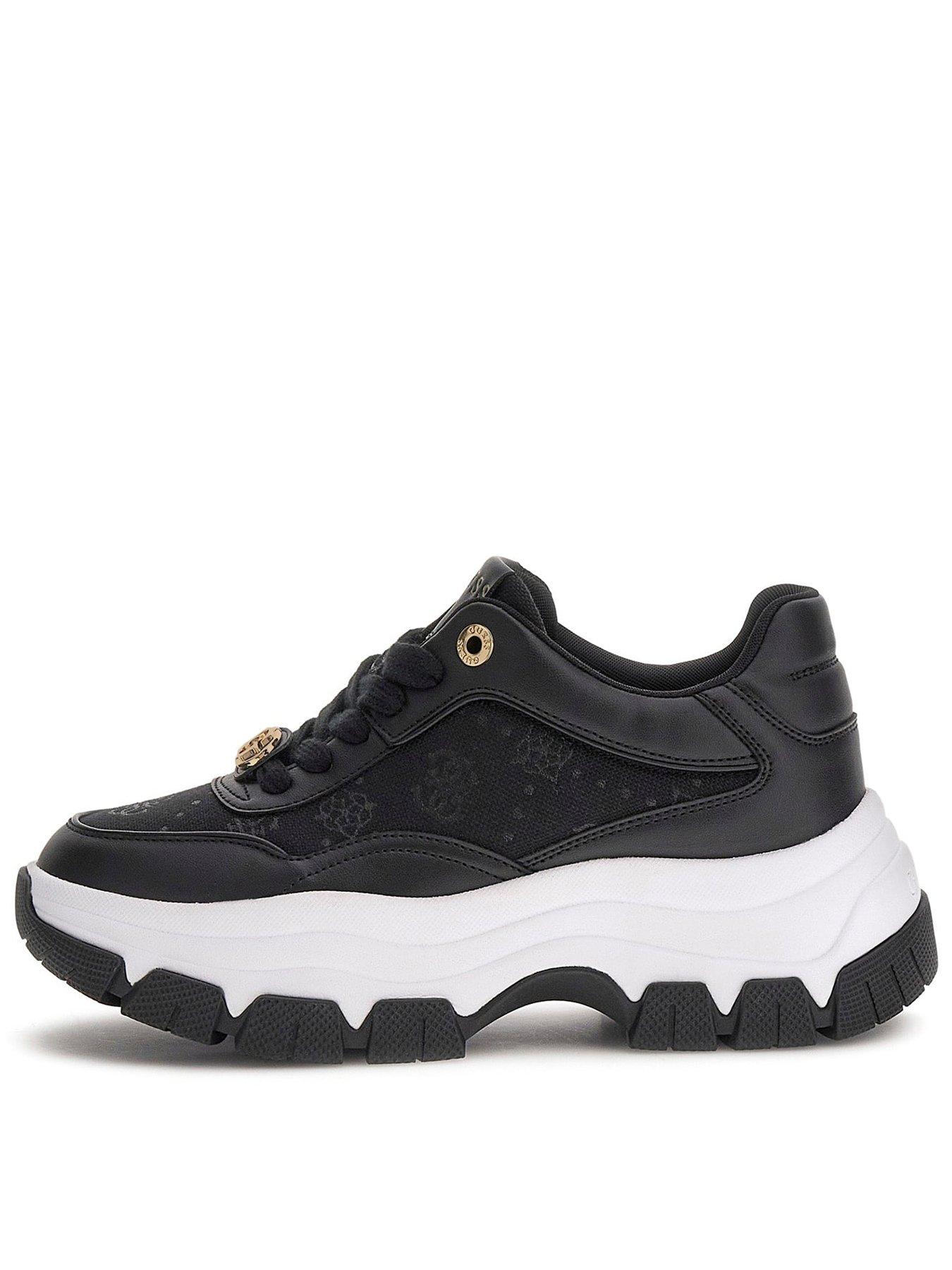 Guess Jeans Berrett 4G Peony Logo Chunky Sneaker - Black