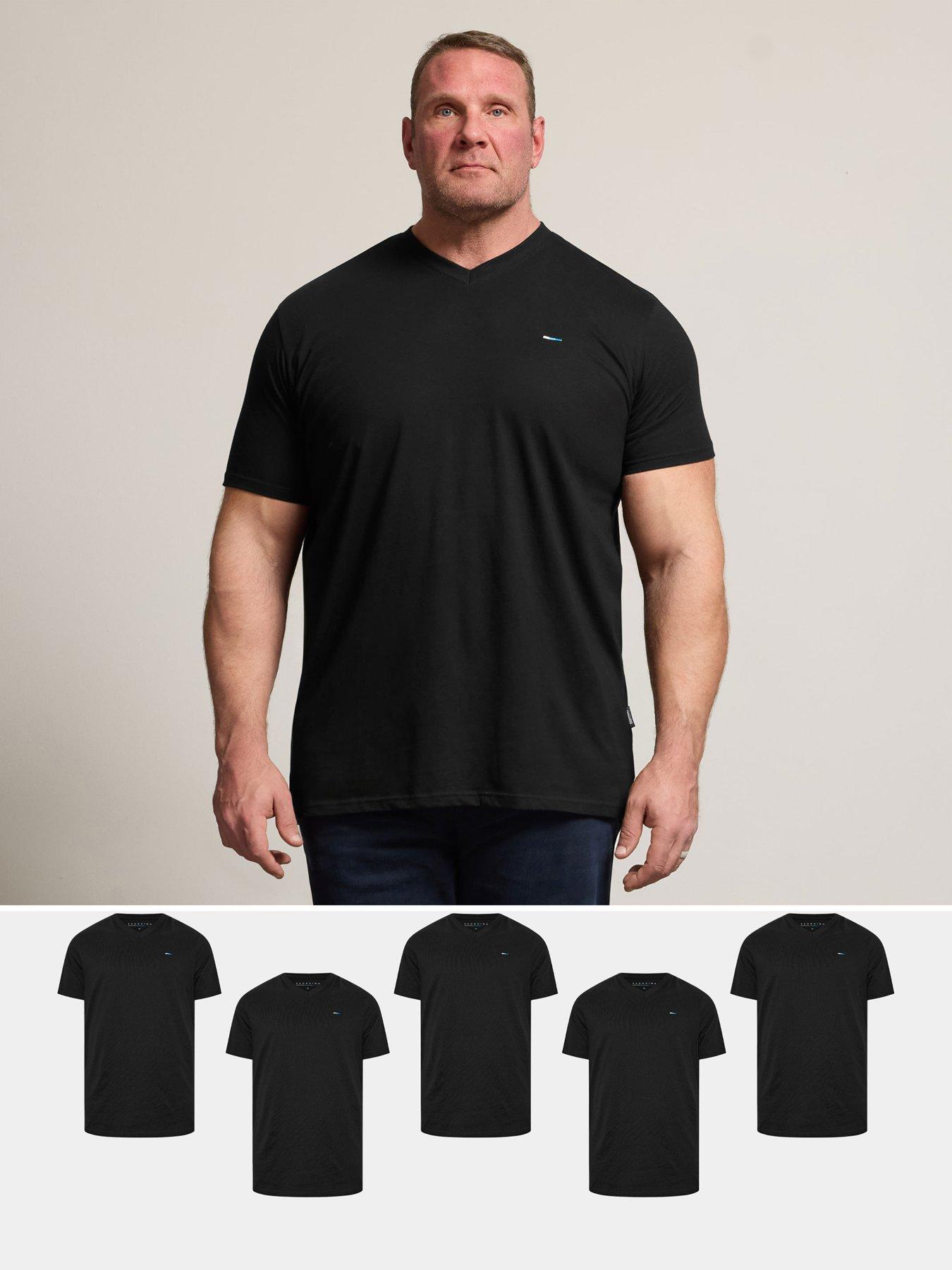 BadRhino Badrhino 5 Pack V Neck T-shirt - Black