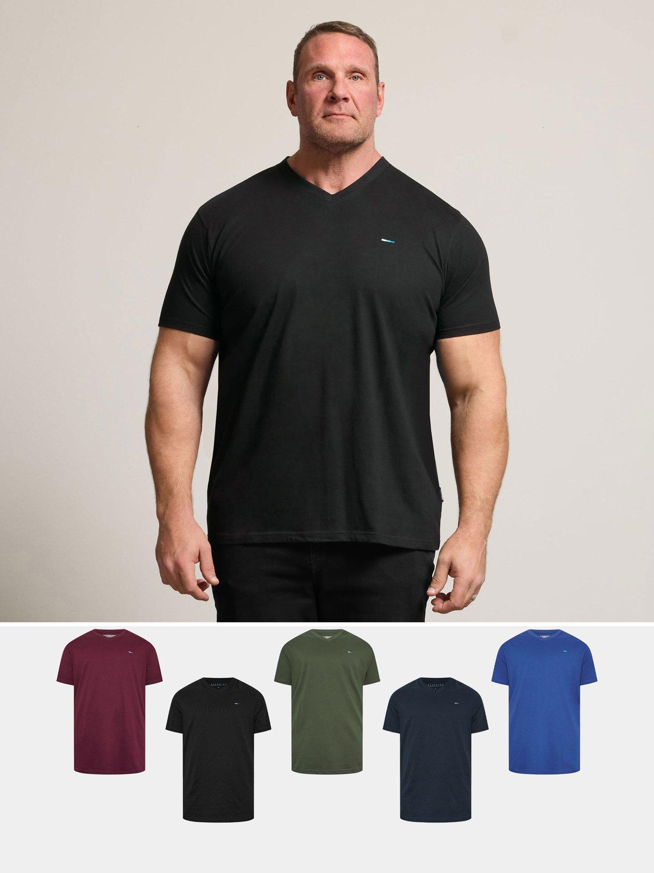 BadRhino 5 Pack V Neck T-Shirt - Black