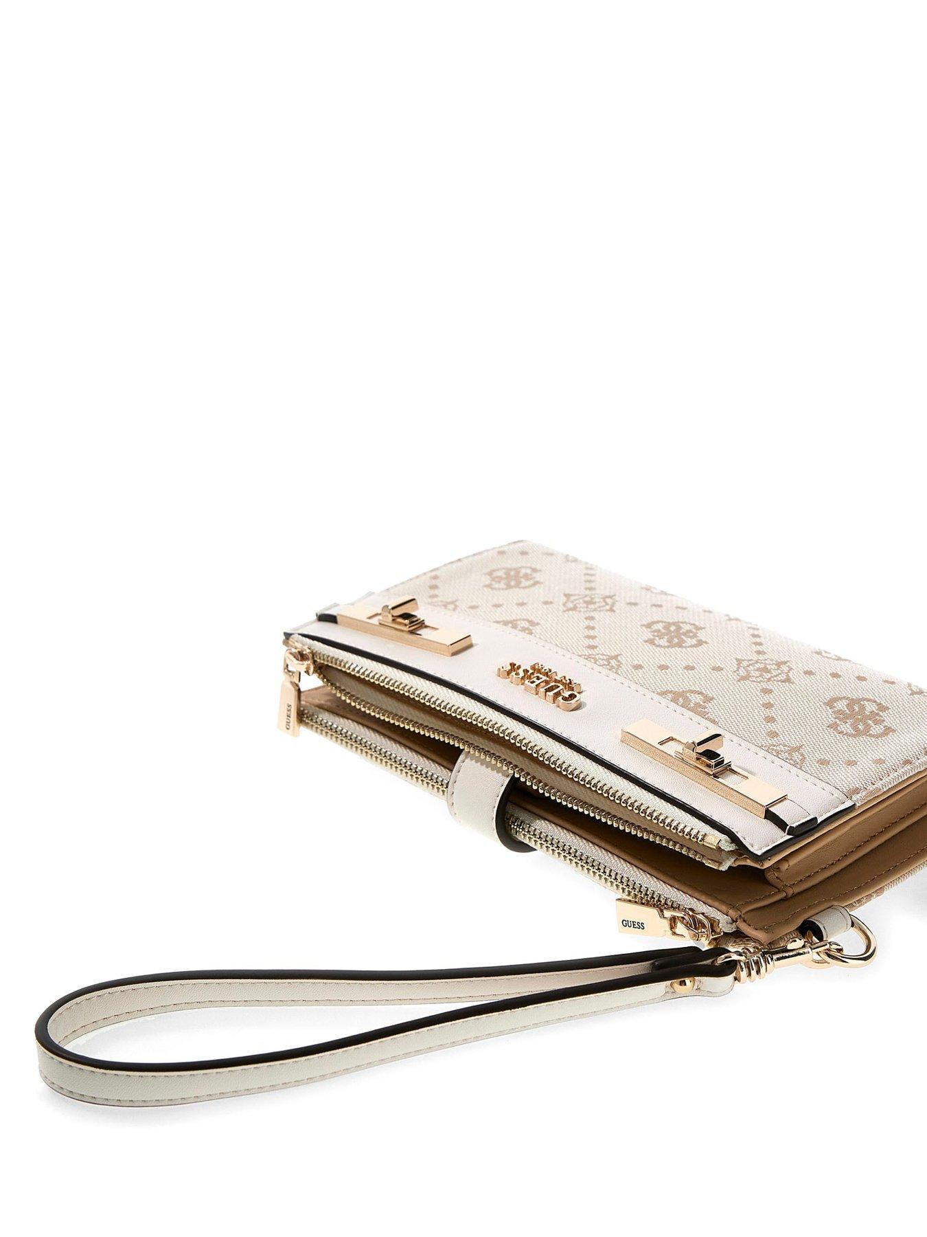 Image 3 of 3 of Guess Jeans Melinda Logo Zip Around Purse - Cream
