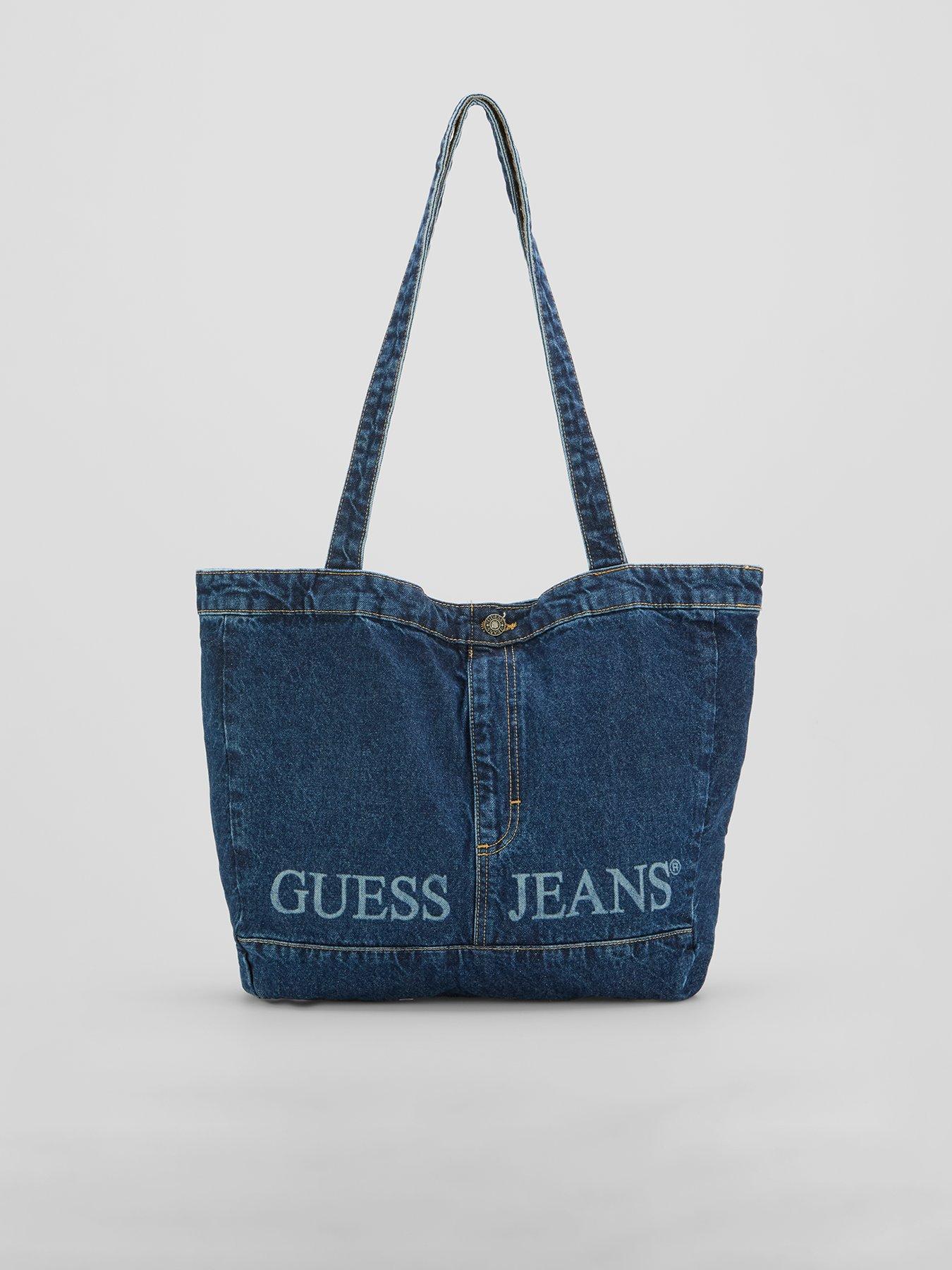 Image 1 of 6 of Guess Denim Tote Bag - Blue