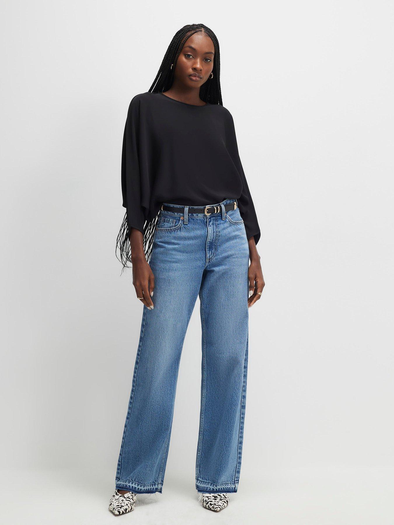 Image 3 of 4 of River Island Long Sleeve Batwing Tshirt - Black