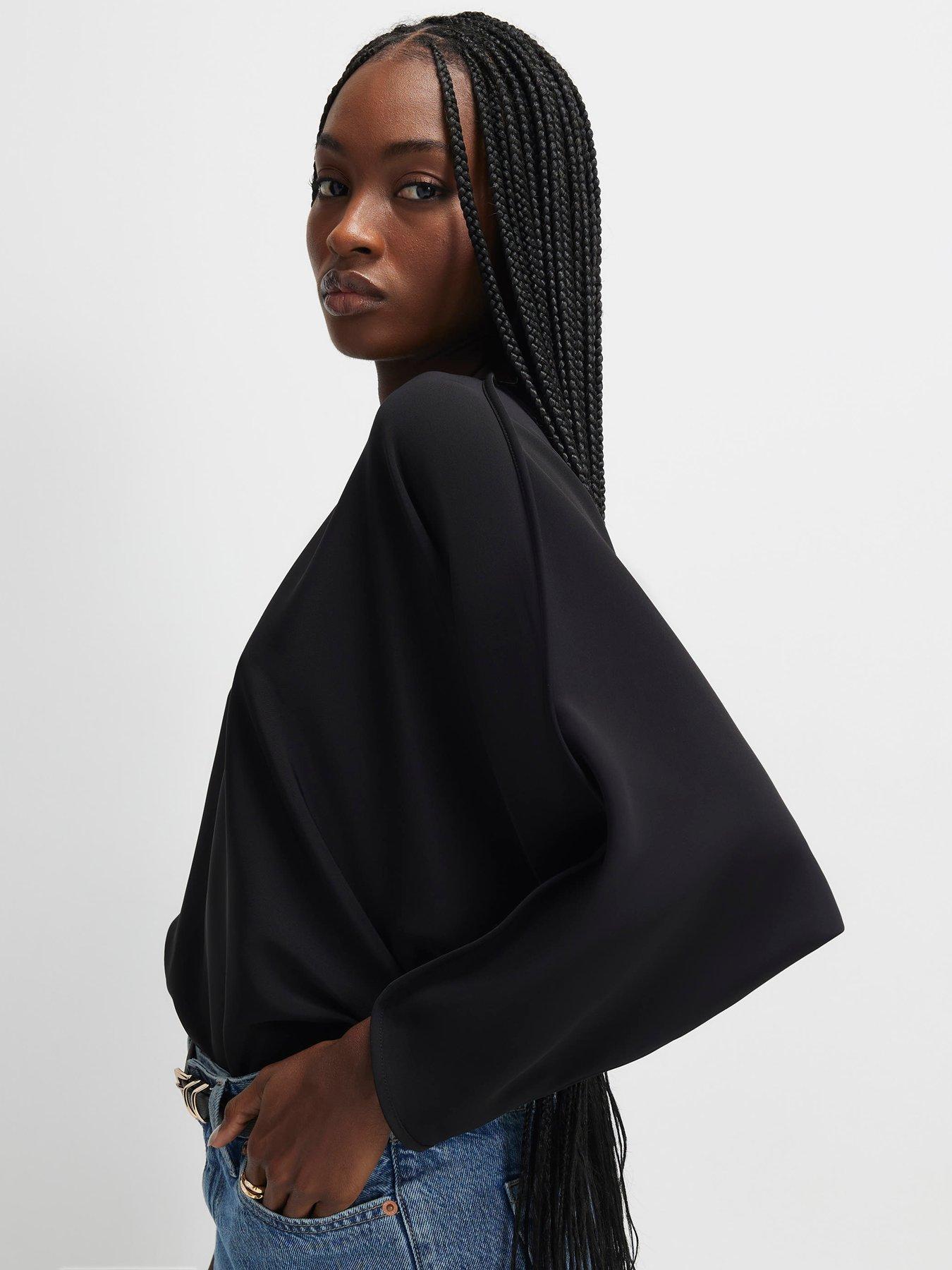 Image 4 of 4 of River Island Long Sleeve Batwing Tshirt - Black