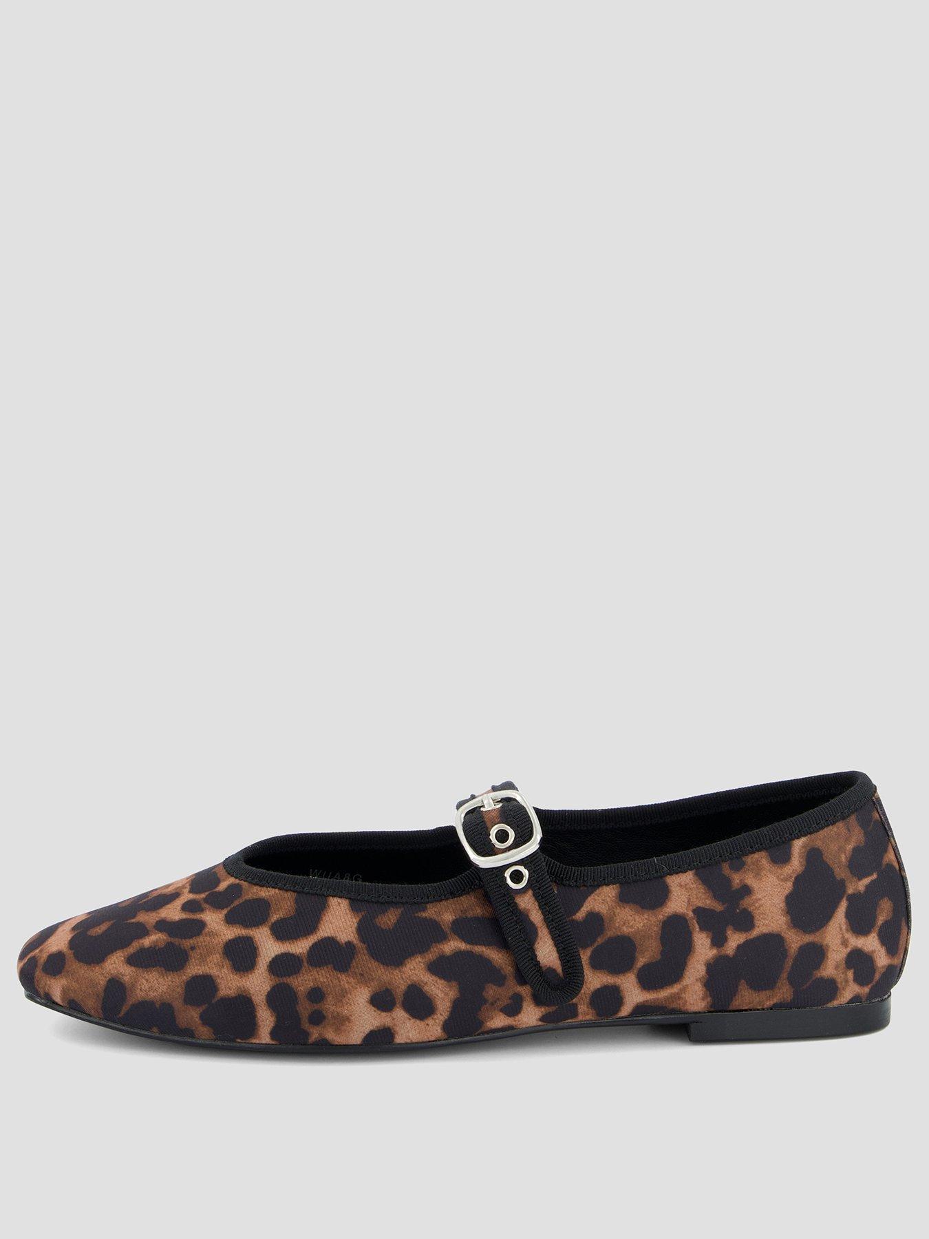 Image 2 of 7 of The Very Collection Ballerina Flat Shoes - Leopard Print