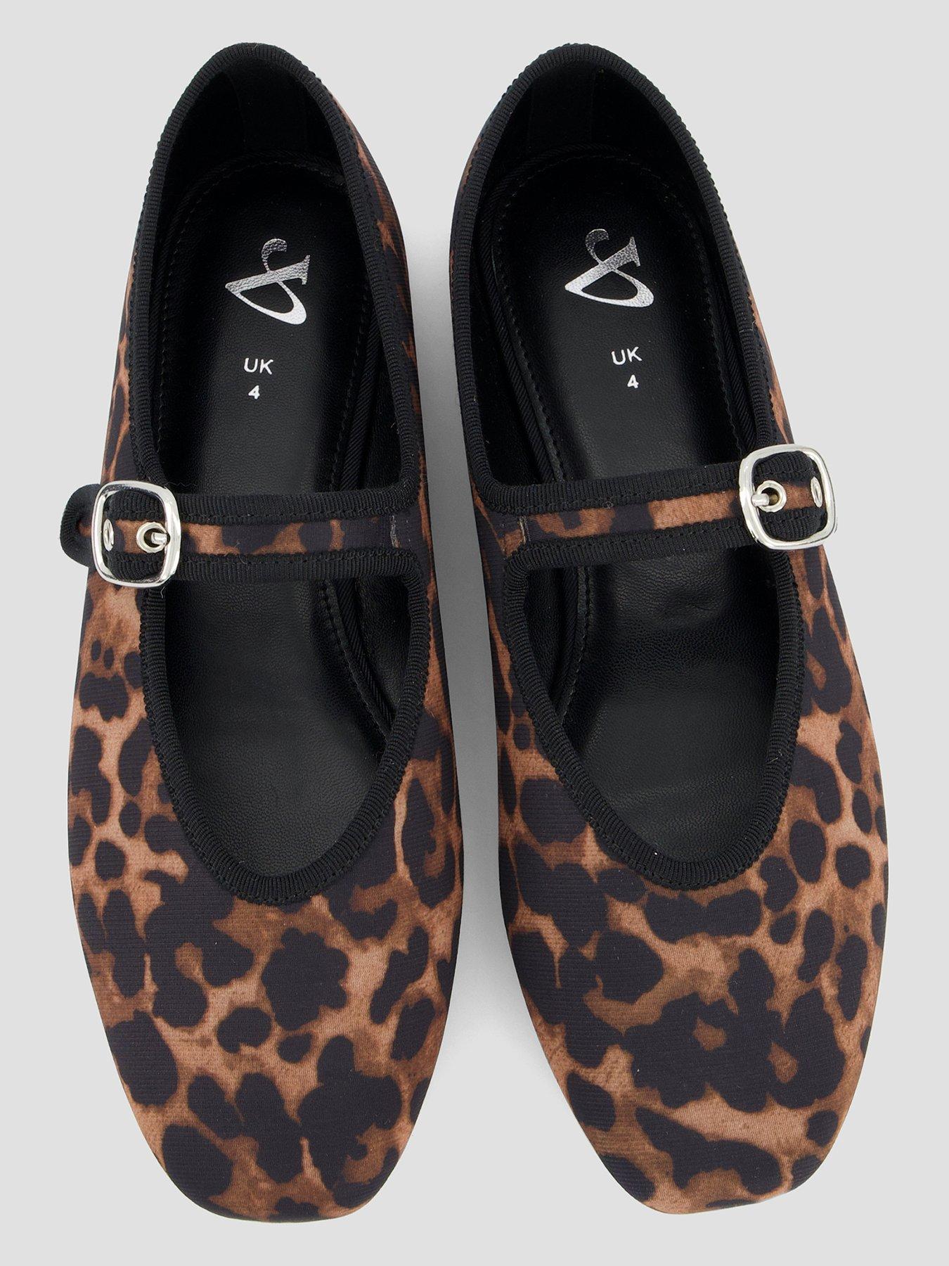 Image 3 of 7 of The Very Collection Ballerina Flat Shoes - Leopard Print