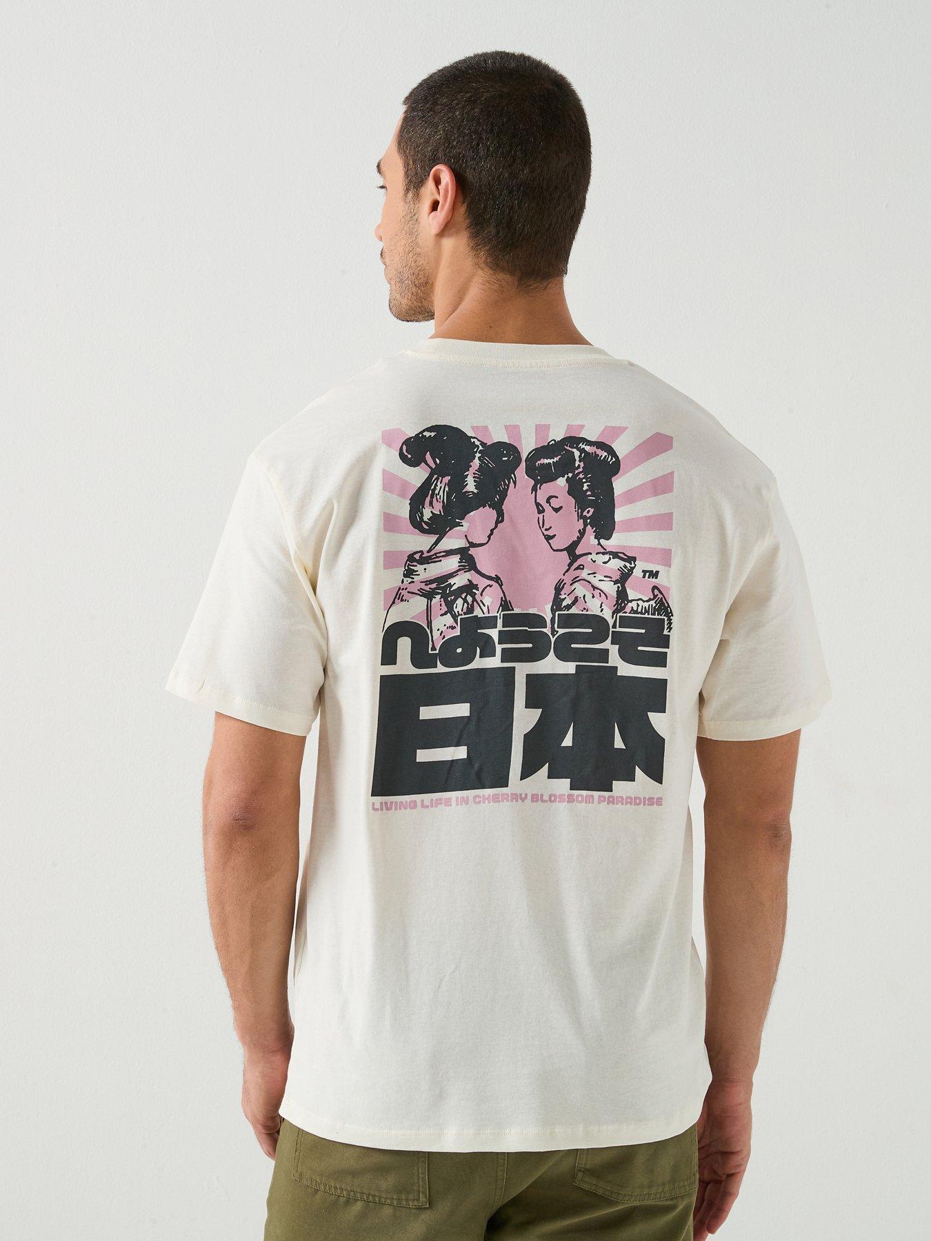 Image 1 of 6 of Jack & Jones Cherry Graphic T-Shirt - Off White