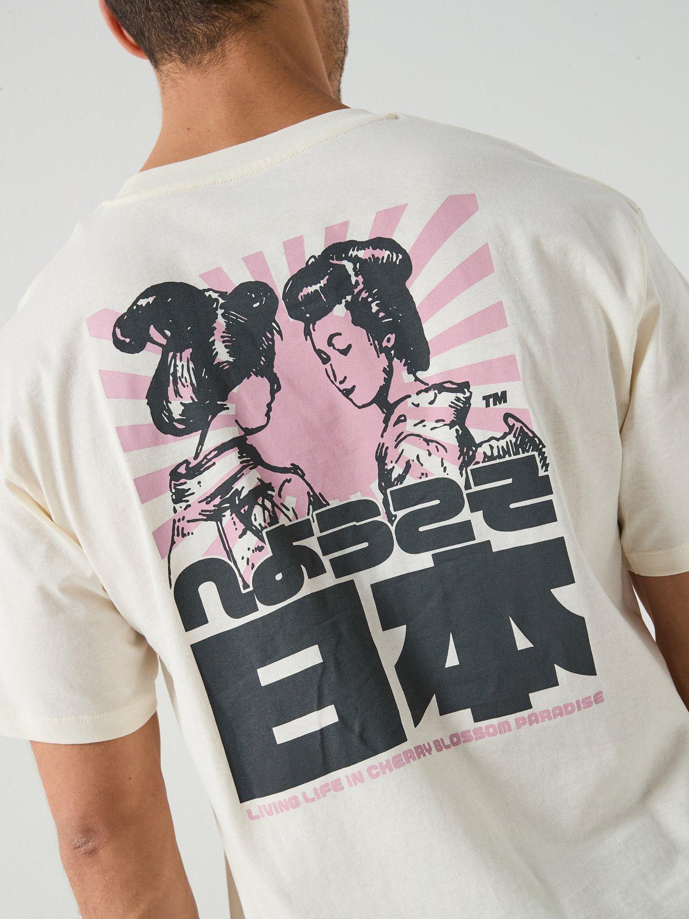 Image 4 of 6 of Jack & Jones Cherry Graphic T-Shirt - Off White